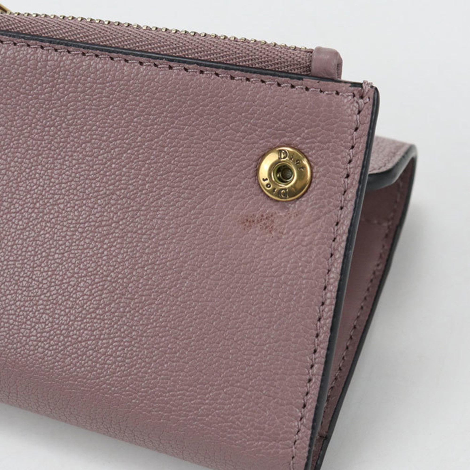Christian Dior Purple Leather Wallet (Tri-Fold) (Pre-Owned)