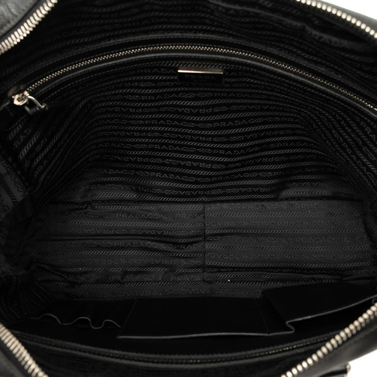Prada Black Leather Briefcase Handbag (Pre-Owned)