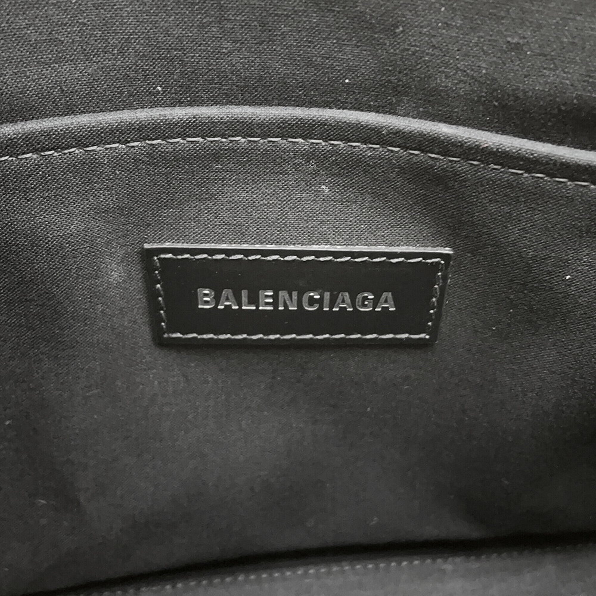 Balenciaga Black Yellow Canvas Leather Handbag (Pre-Owned)