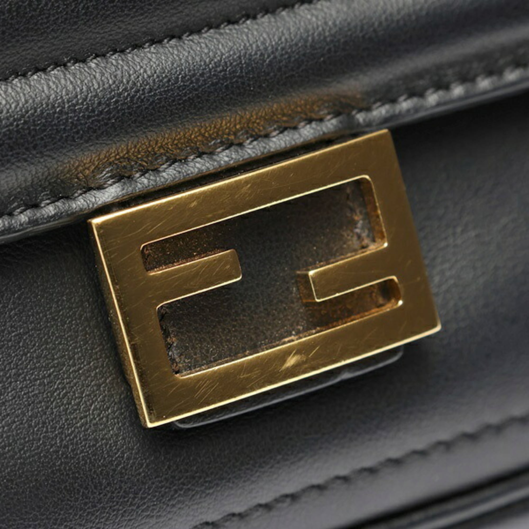 Fendi Black Leather Shoulder Bag (Pre-Owned)