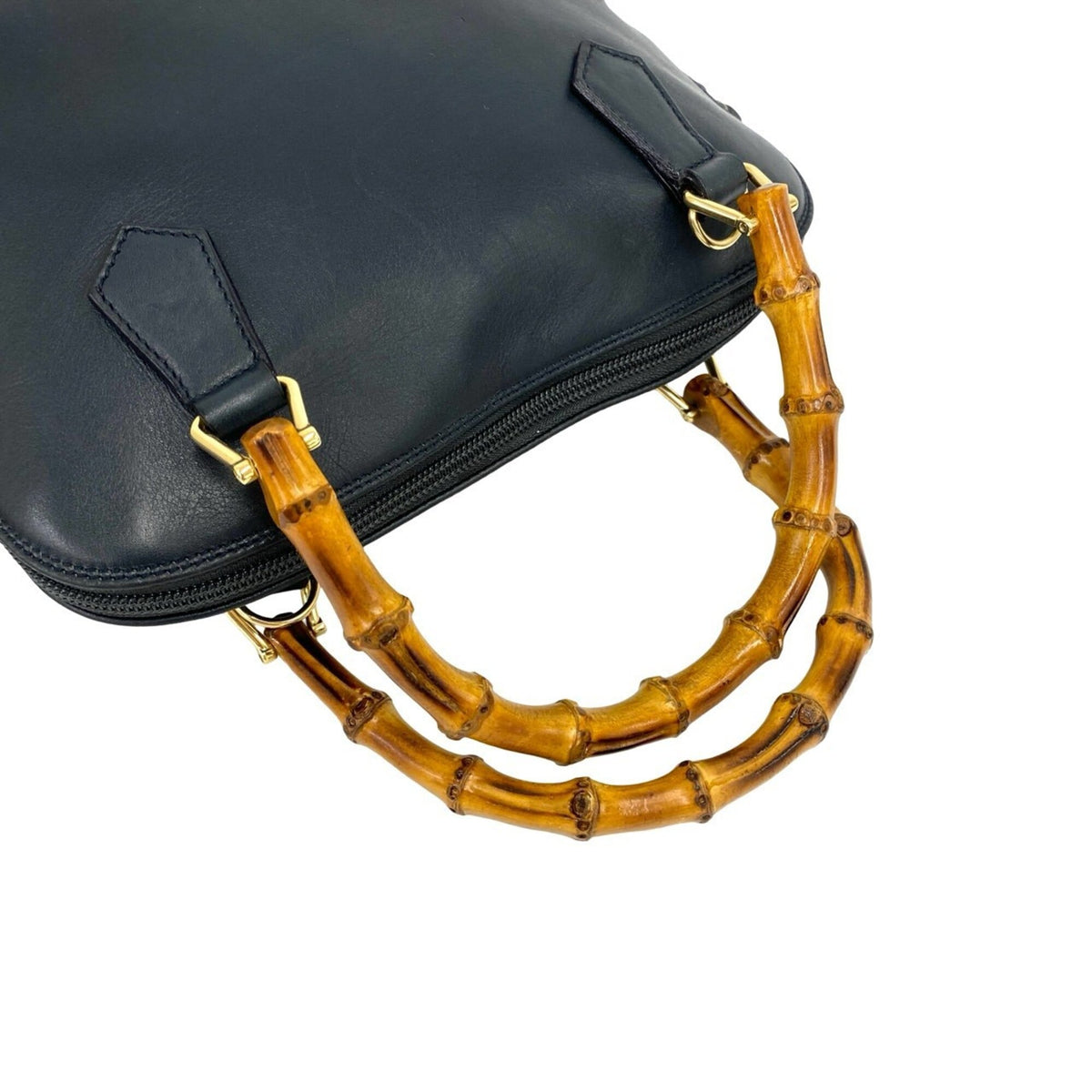 Gucci Navy Leather Handbag Shoulder Bag (Pre-Owned)