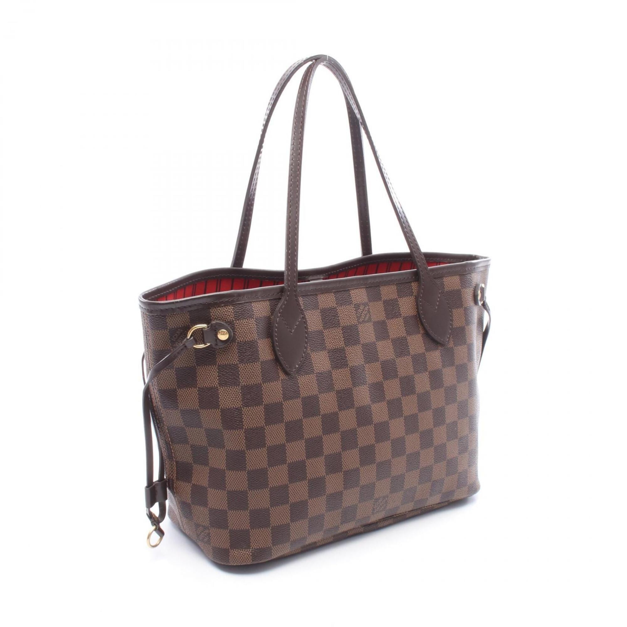 Louis Vuitton Brown Coated Canvas Leather Handbag Pouch Tote Bag (Pre-Owned)