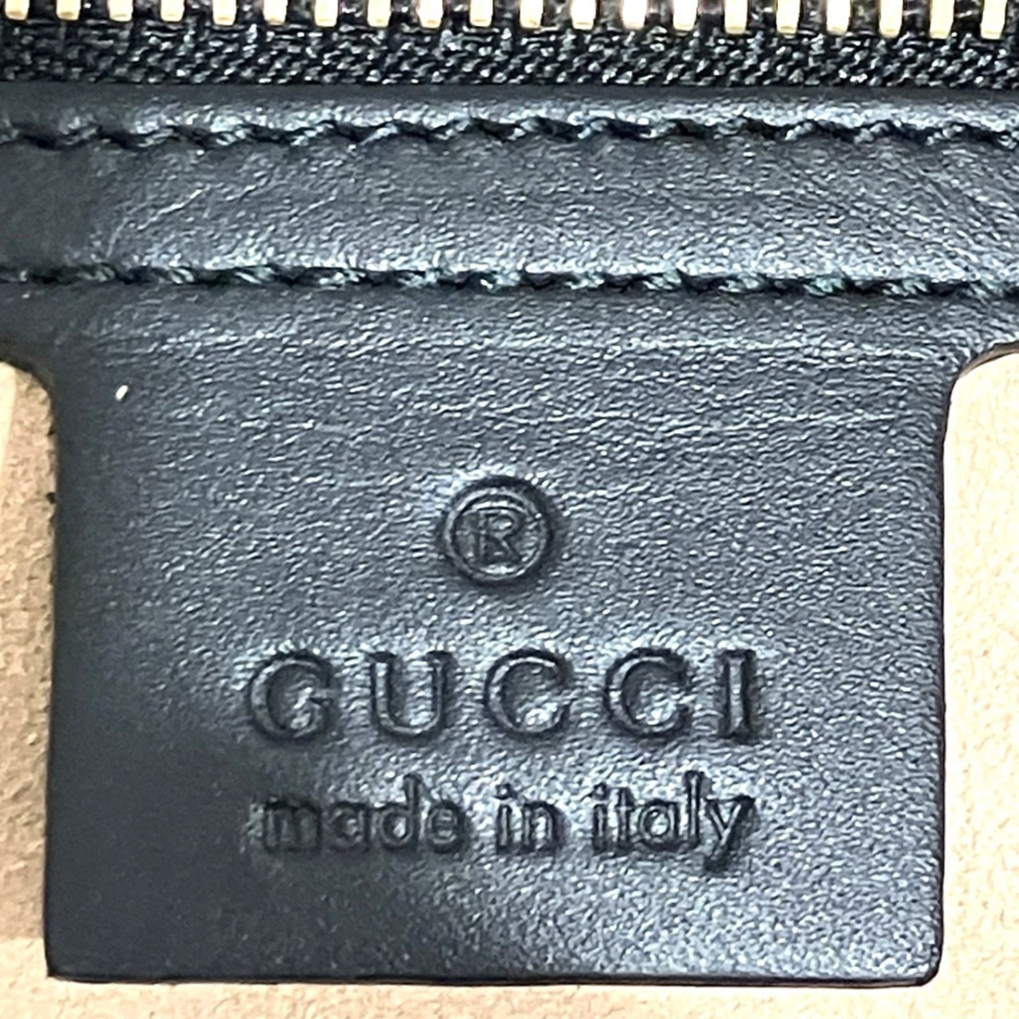 Gucci Sherry Line Black Suede Leather Handbag (Pre-Owned)