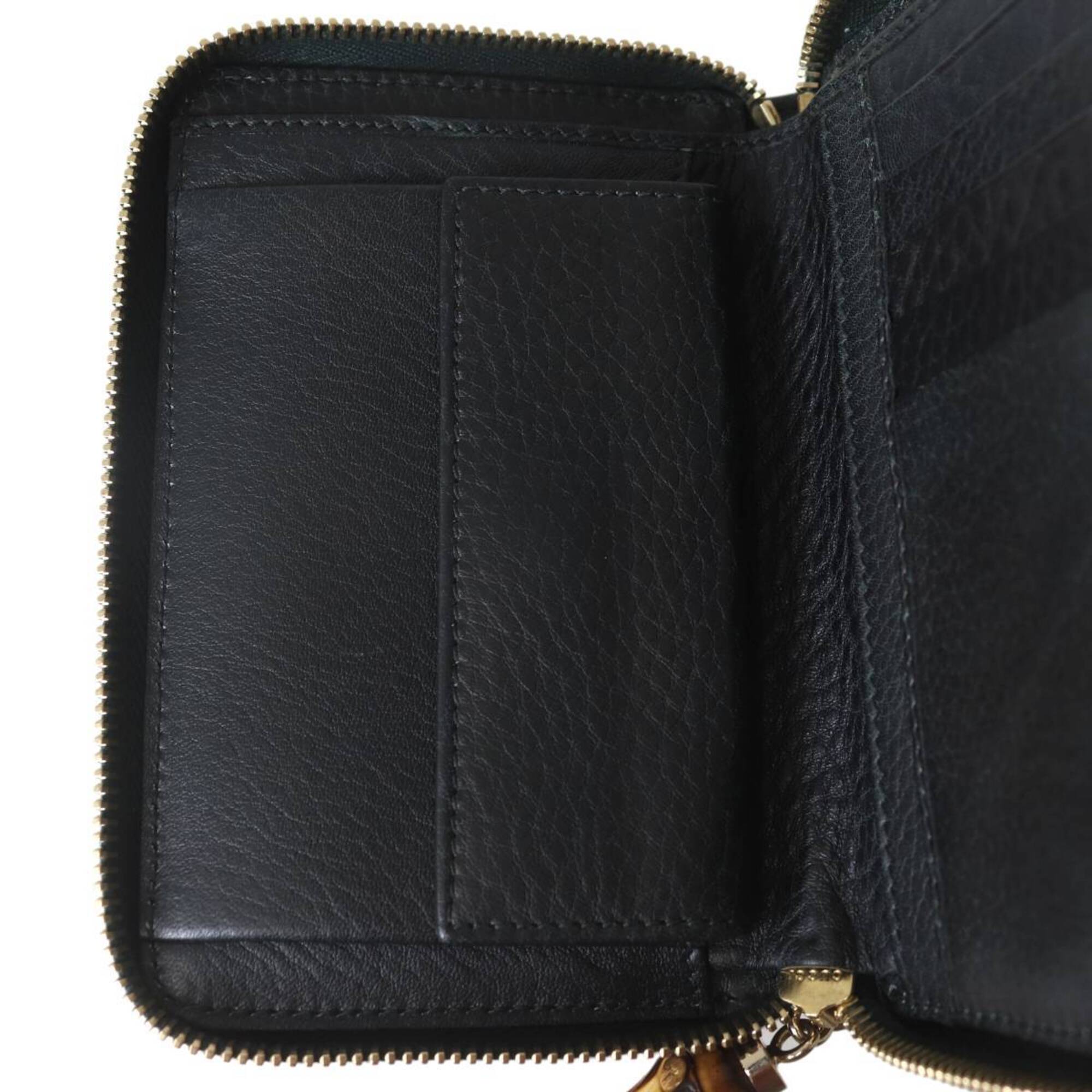 Gucci Diamante Beige Black Canvas Leather Wallet (Bi-Fold) (Pre-Owned)