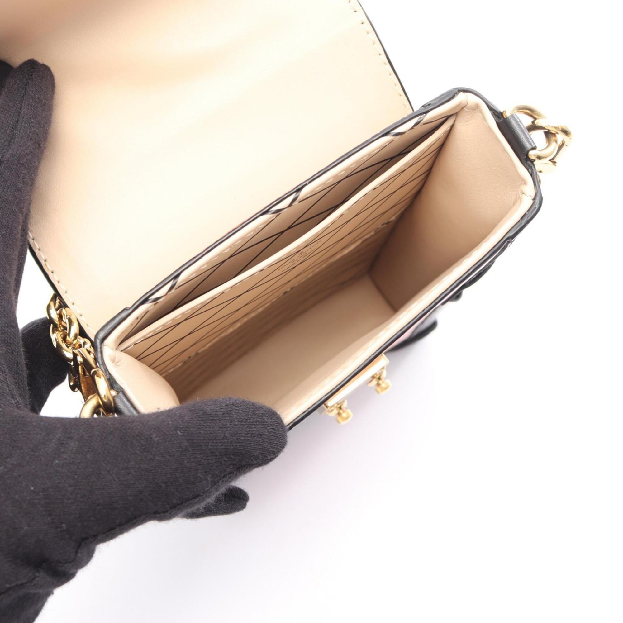 Louis Vuitton Black Brown Leather Handbag Pochette Shoulder Bag (Pre-Owned)