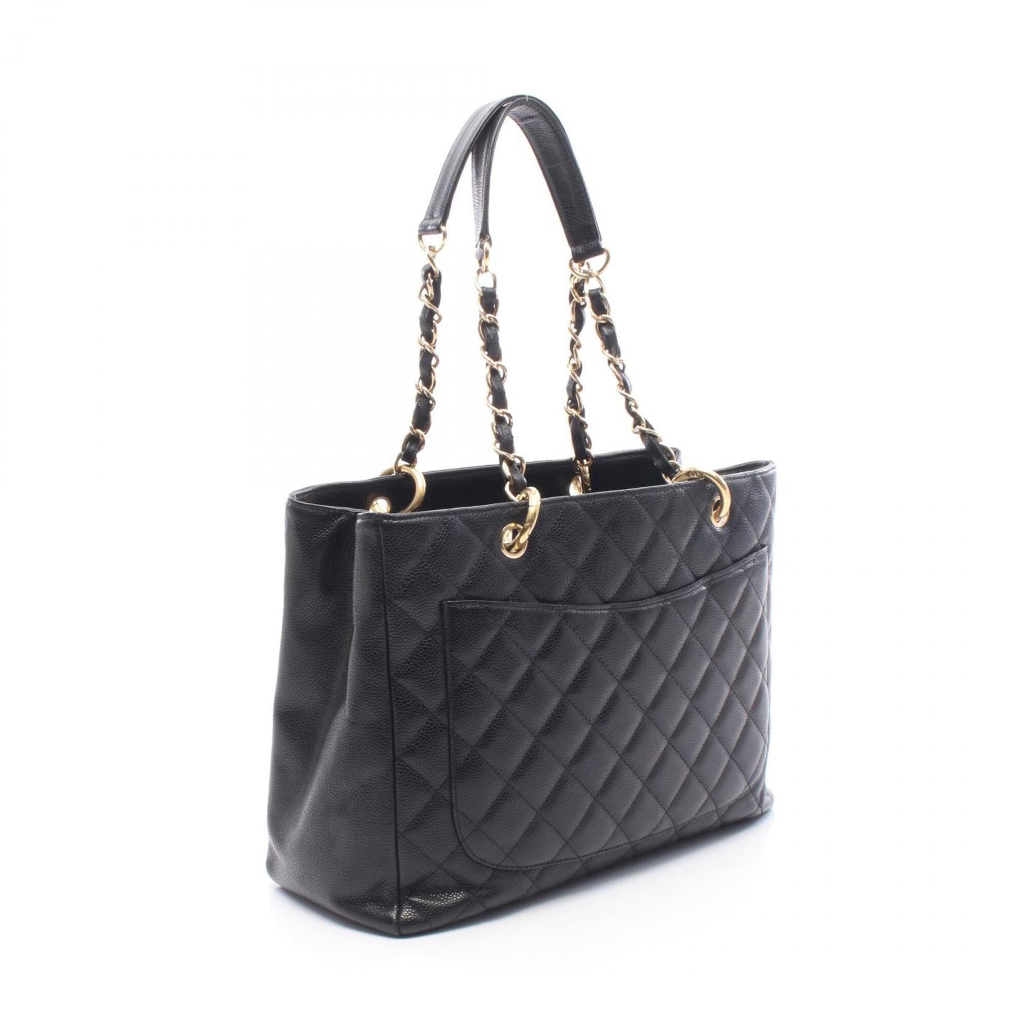 Chanel Black Grained Calfskin Handbag Tote Bag (Pre-Owned)