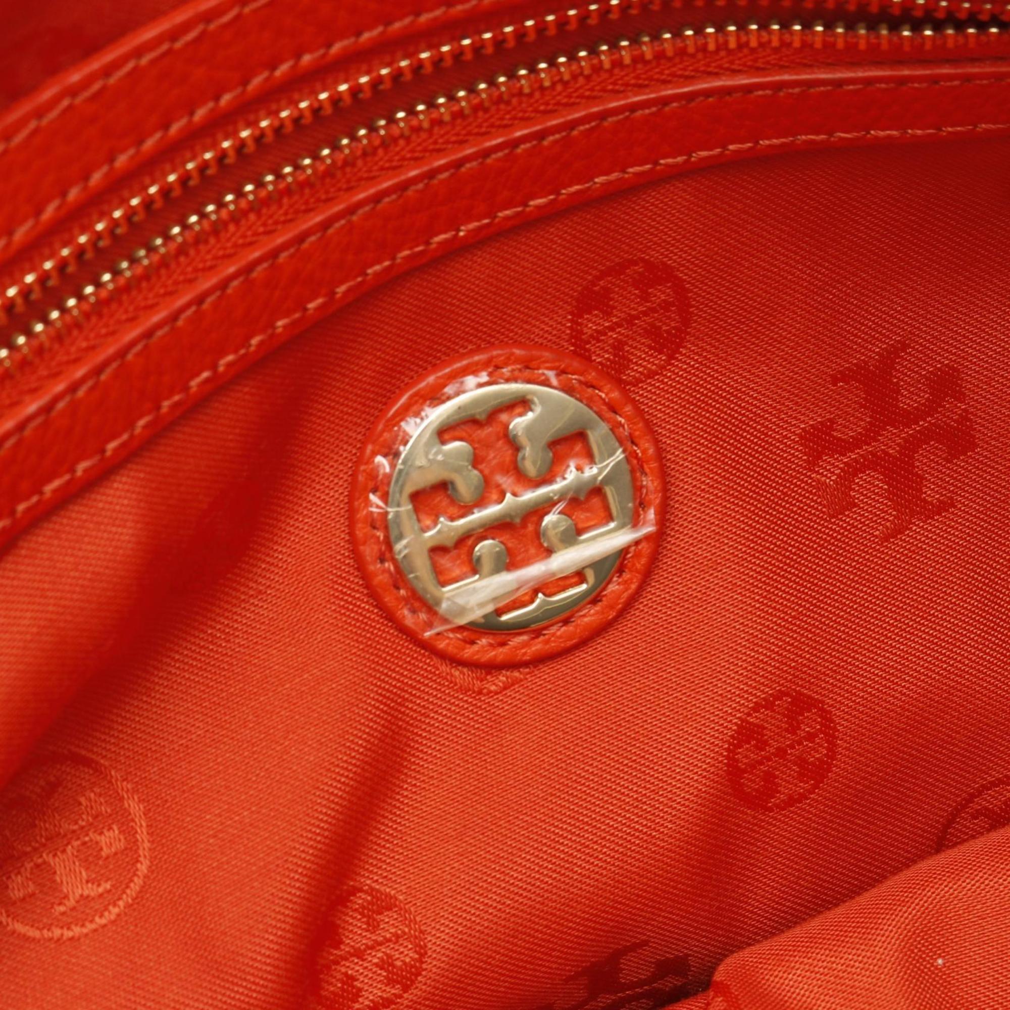 Tory Burch Red Color Leather Tote Bag (Pre-Owned)