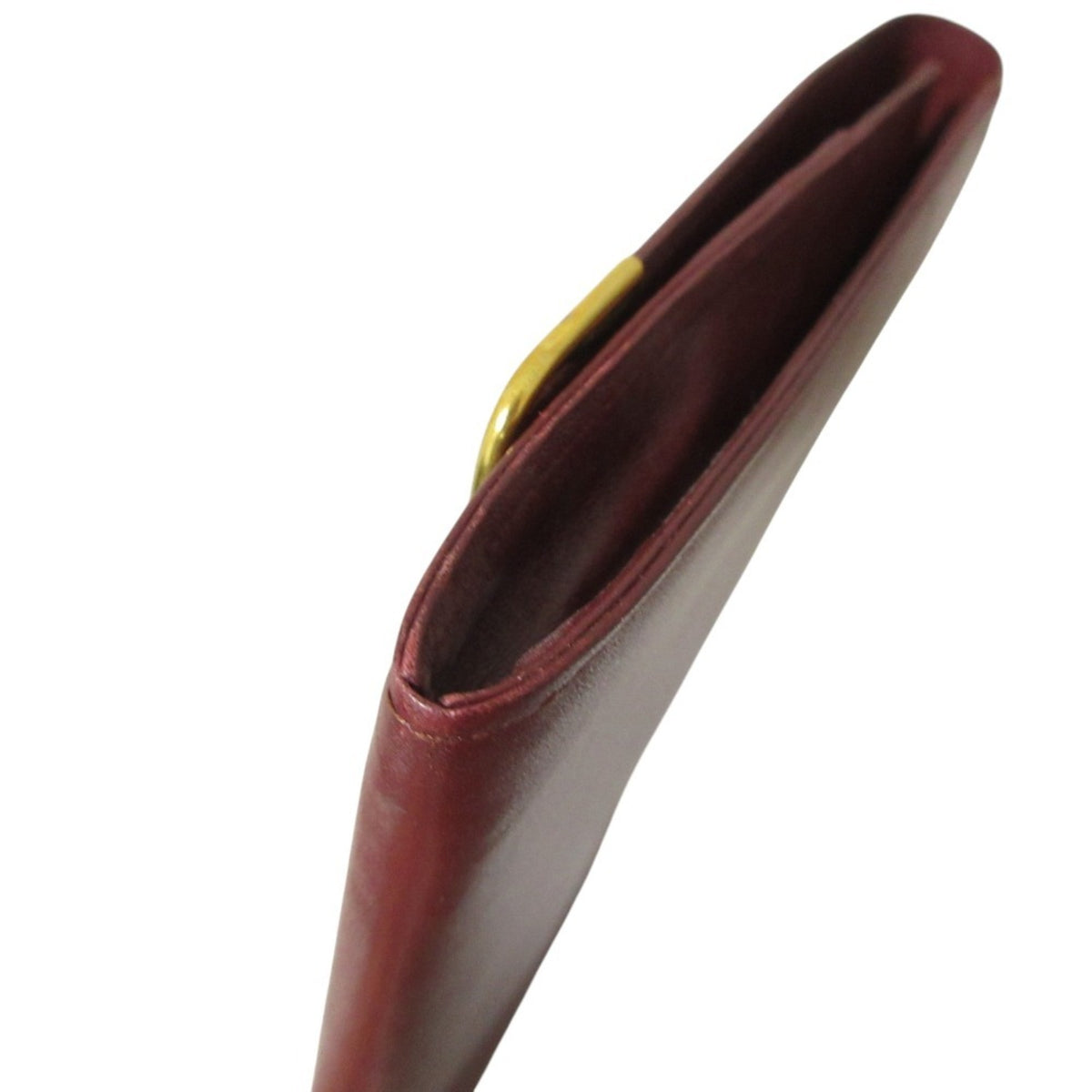 Cartier Bordeaux Leather Clutch Bag (Pre-Owned)