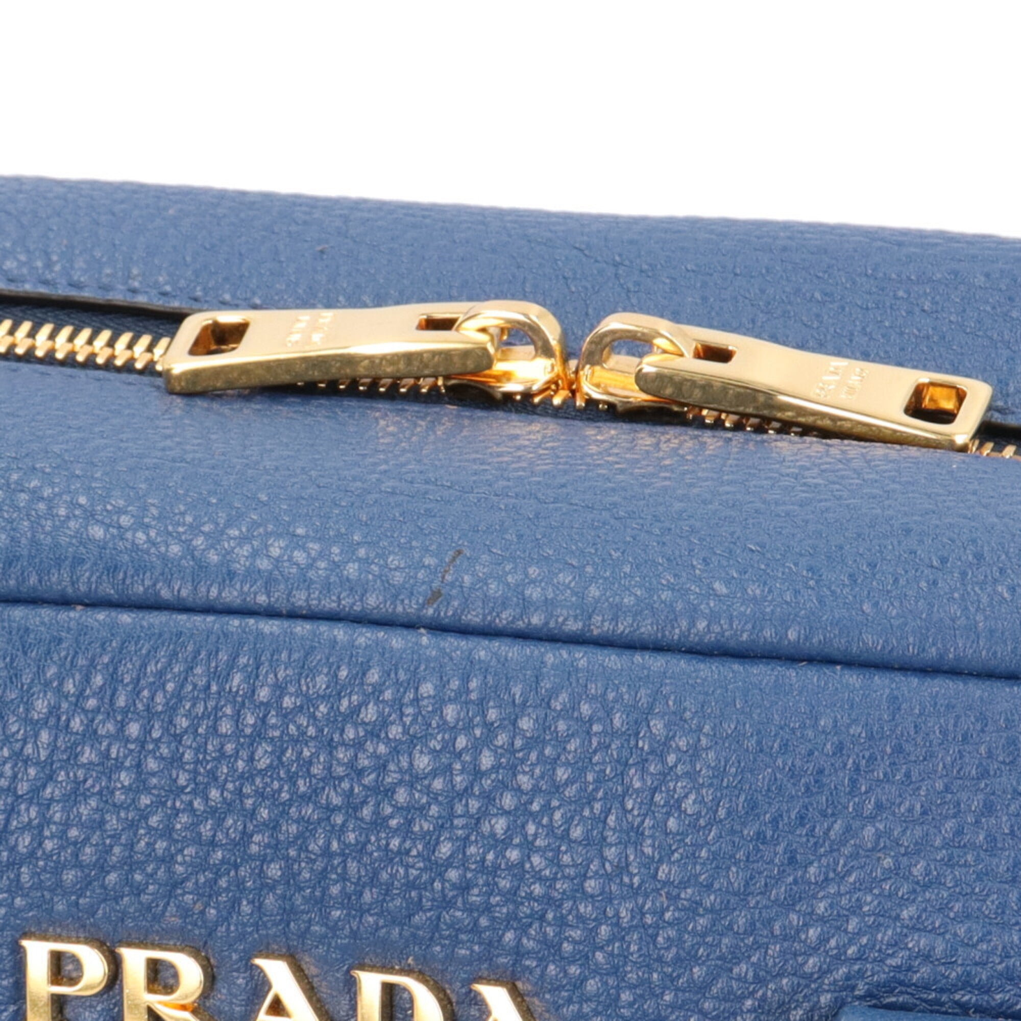 Prada Blue Leather Shoulder Bag (Pre-Owned)