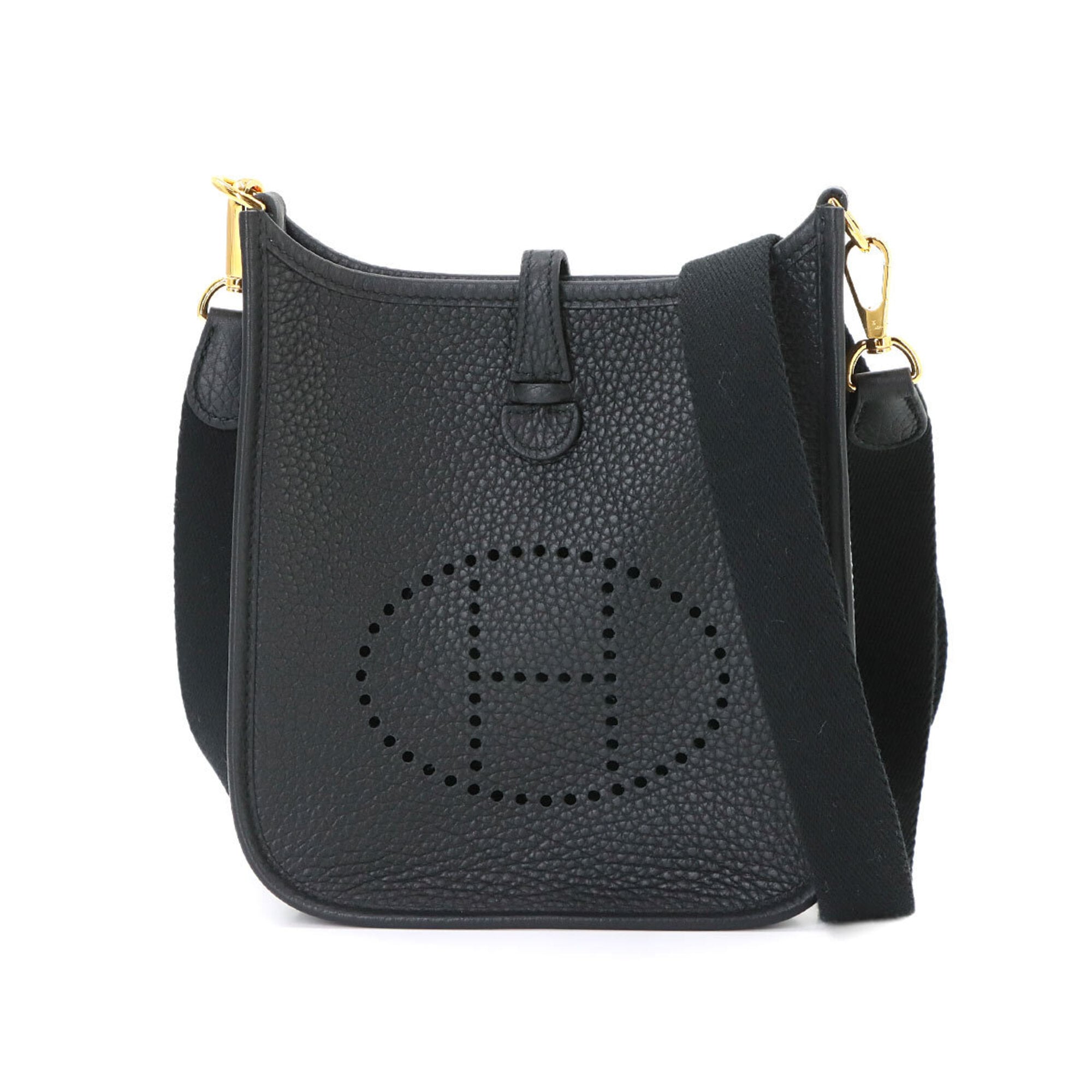 Hermes Black Taurillon Clemence Leather Shoulder Bag (Pre-Owned)