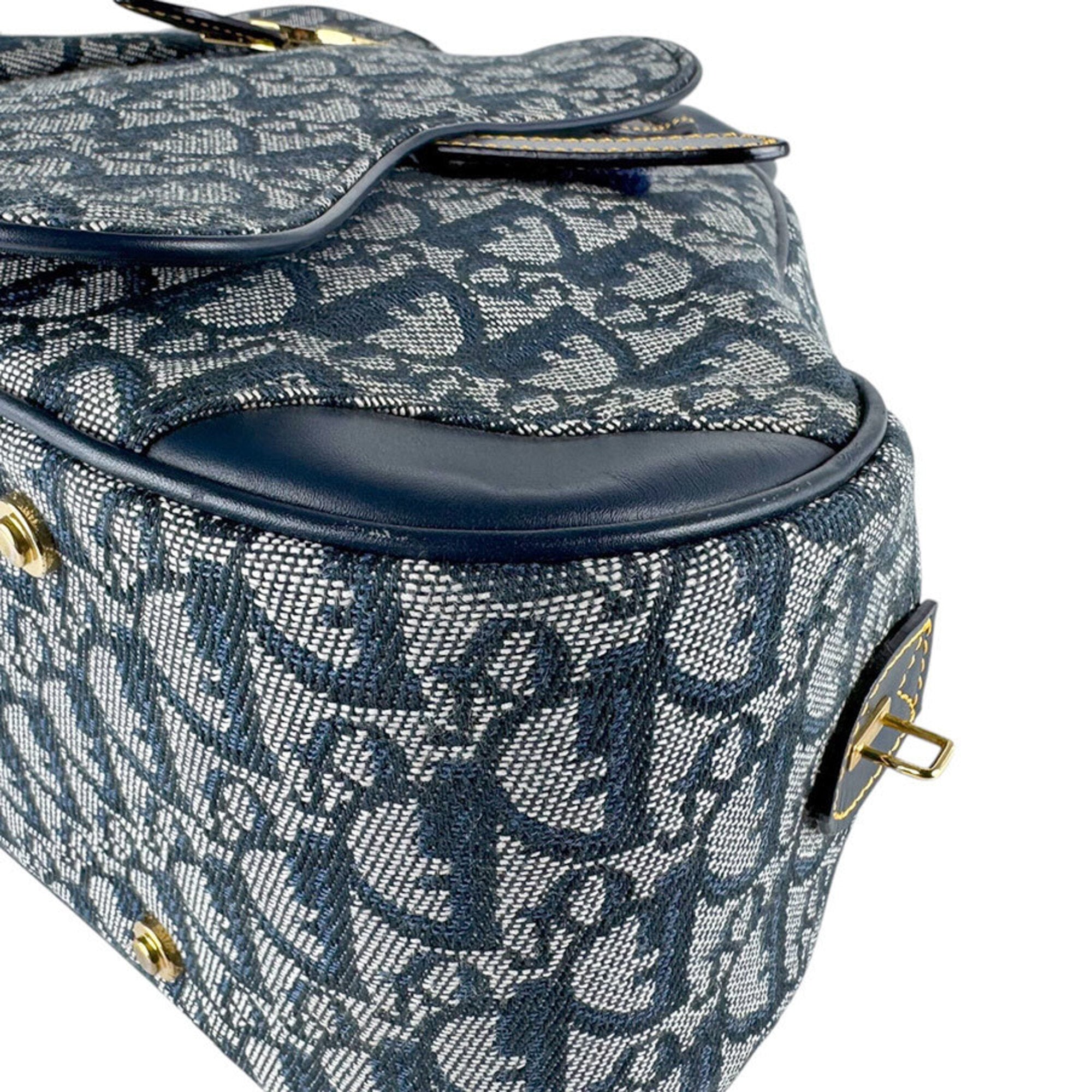 Christian Dior Navy Trotter Leather Handbag (Pre-Owned)