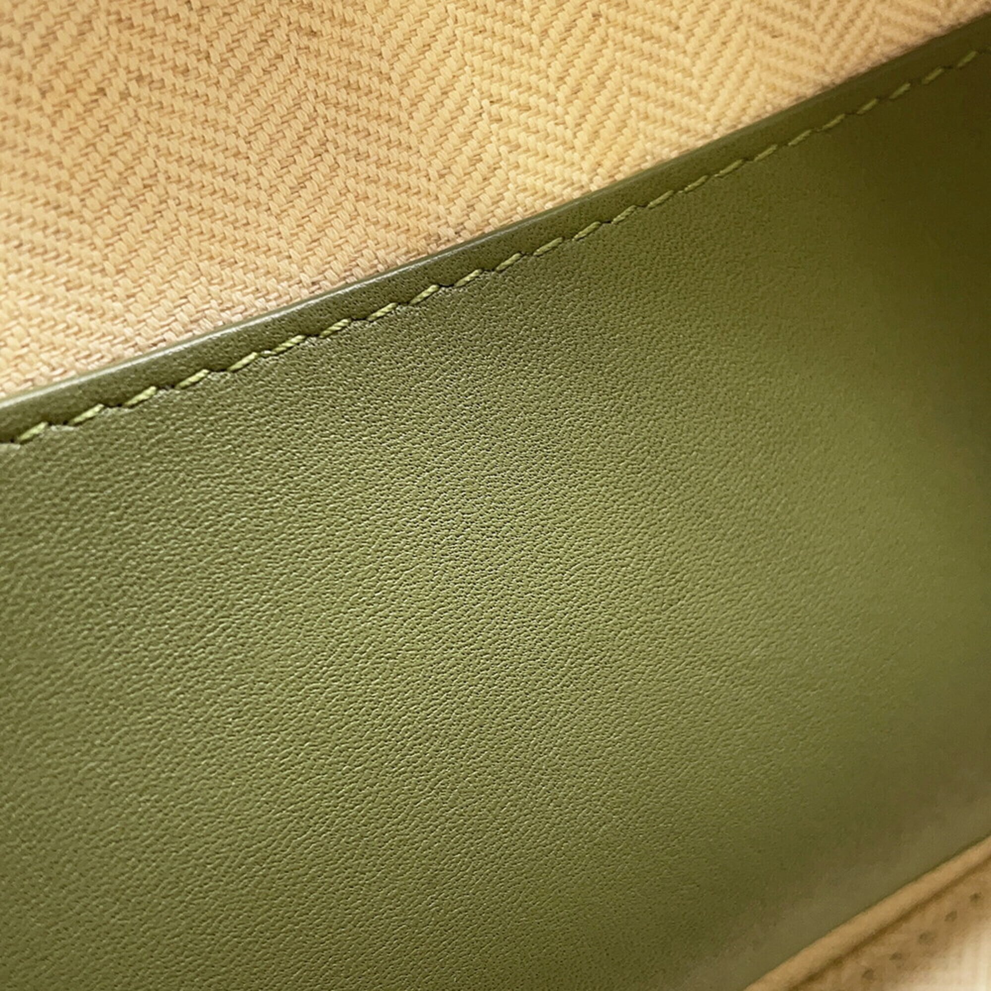 Loewe Khaki Jacquard Leather Handbag Shoulder Bag (Pre-Owned)
