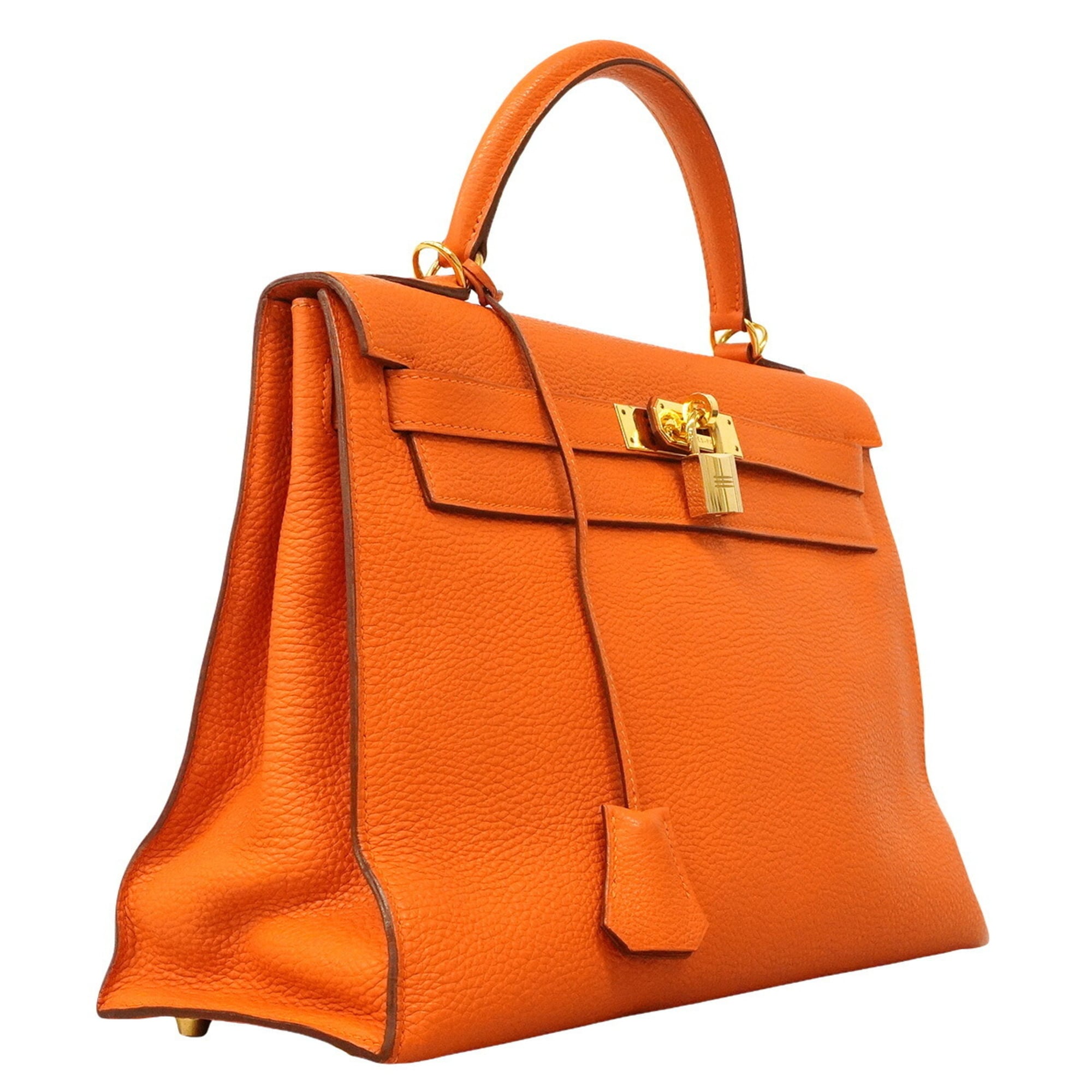 Hermes Orange Togo Leather Handbag (Pre-Owned)