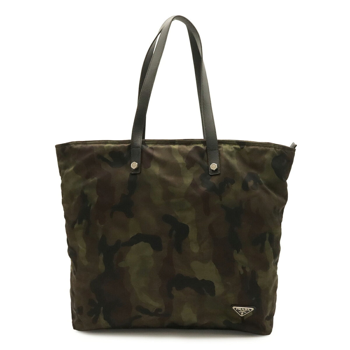 Prada Green Mimetico Multi-Color Nylon Leather Tote Bag (Pre-Owned)