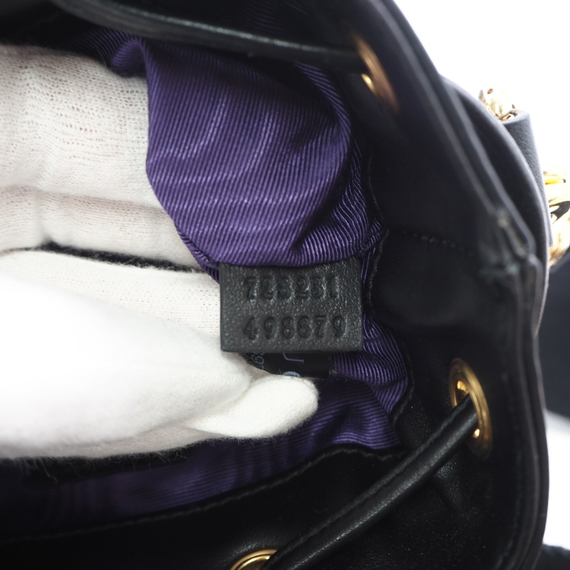 Gucci Black Purple Nylon Leather Shoulder Bag (Pre-Owned)