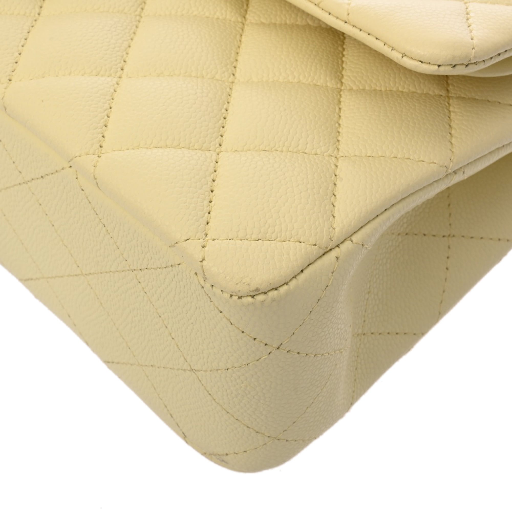 Chanel Yellow Grained Calfskin Handbag Shoulder Bag (Pre-Owned)