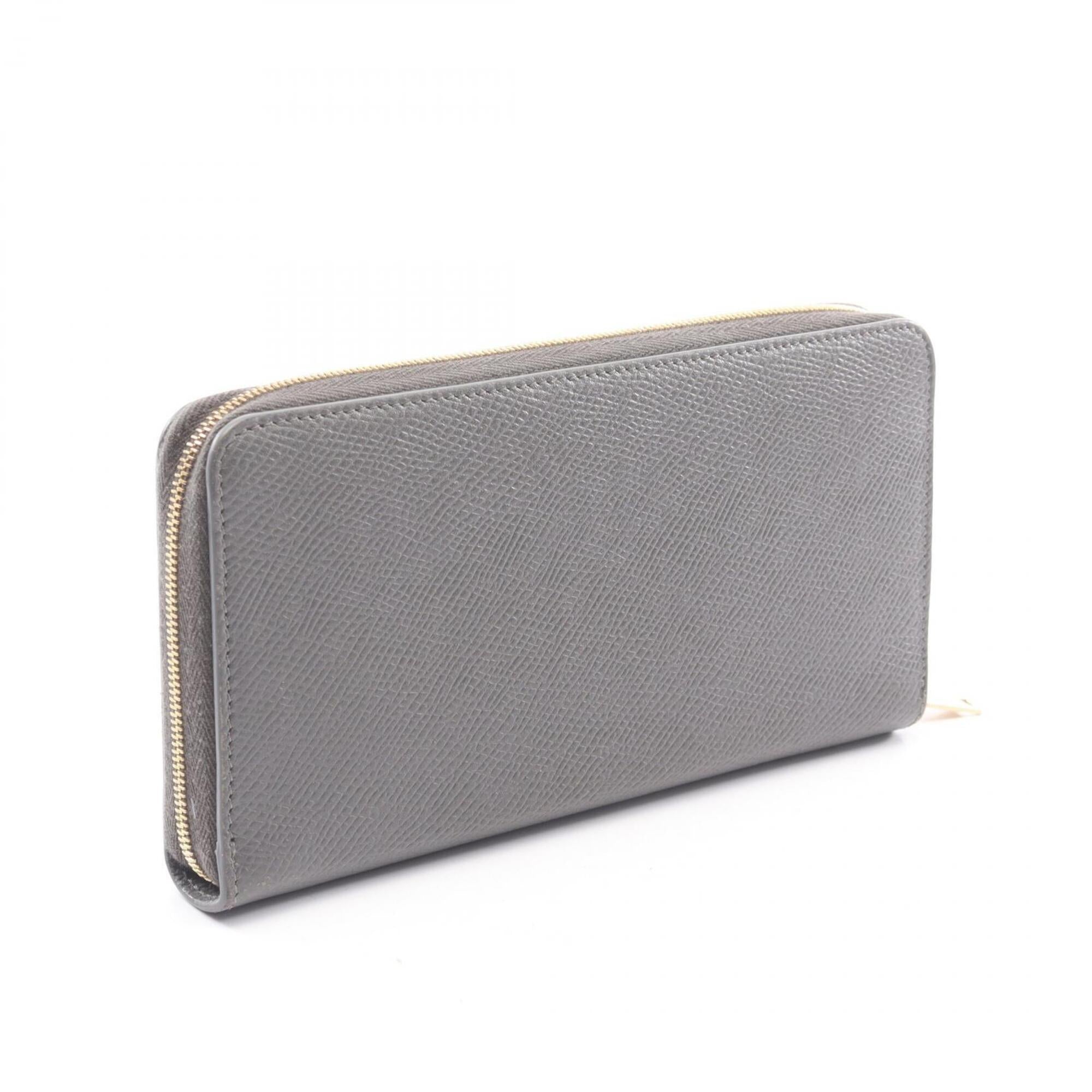 Celine Gray Leather Long Wallet (Bi-Fold) (Pre-Owned)