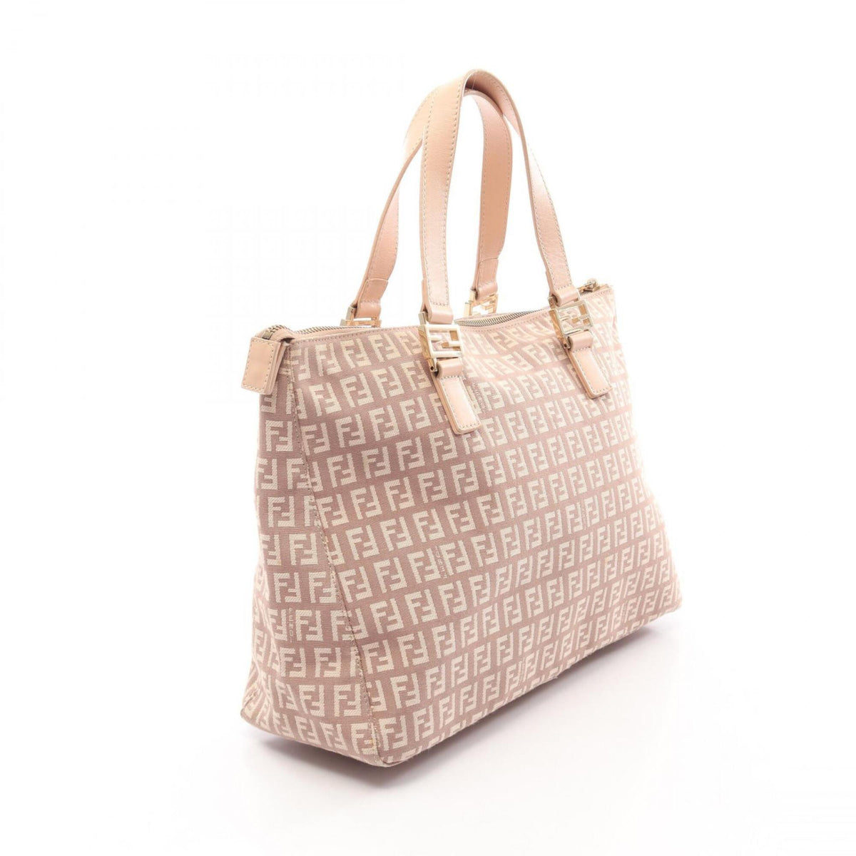 Fendi Pink Canvas Leather Handbag Tote Bag (Pre-Owned)
