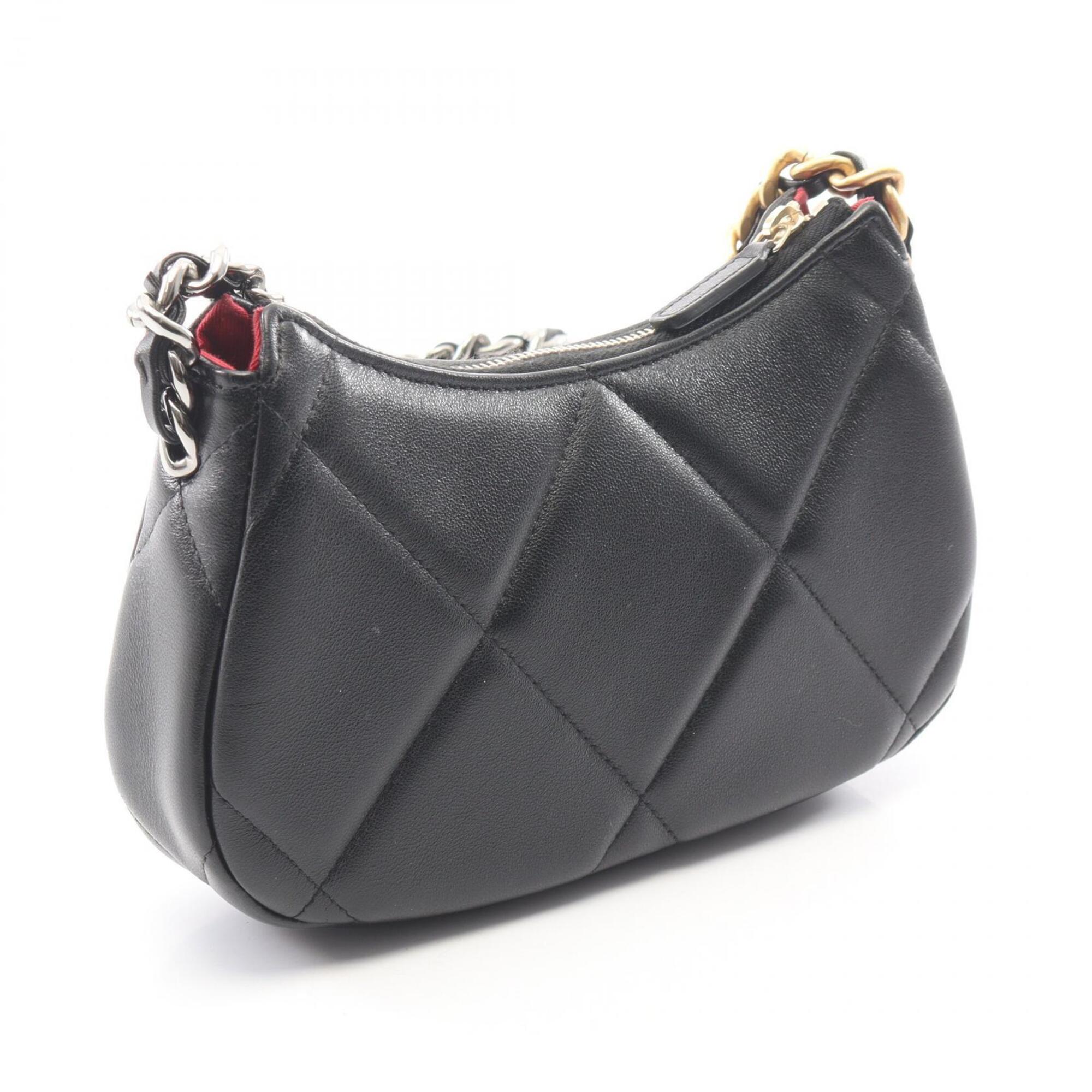 Chanel Black Leather Handbag Shoulder Bag (Pre-Owned)