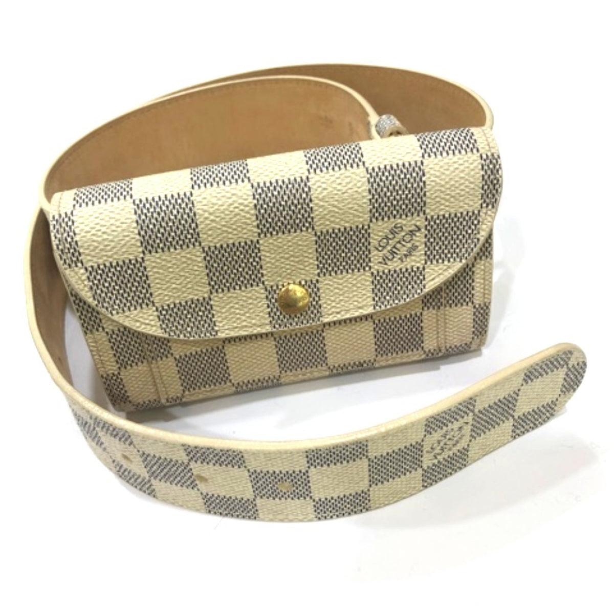 Louis Vuitton White Damier Azur Handbag Pochette Sling Bag (Pre-Owned)
