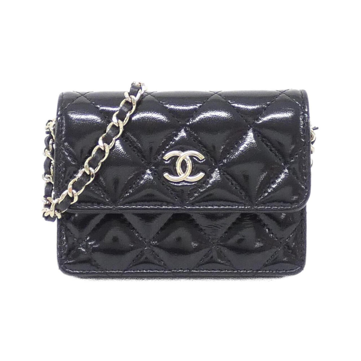 Chanel Black Leather Handbag Shoulder Bag (Pre-Owned)