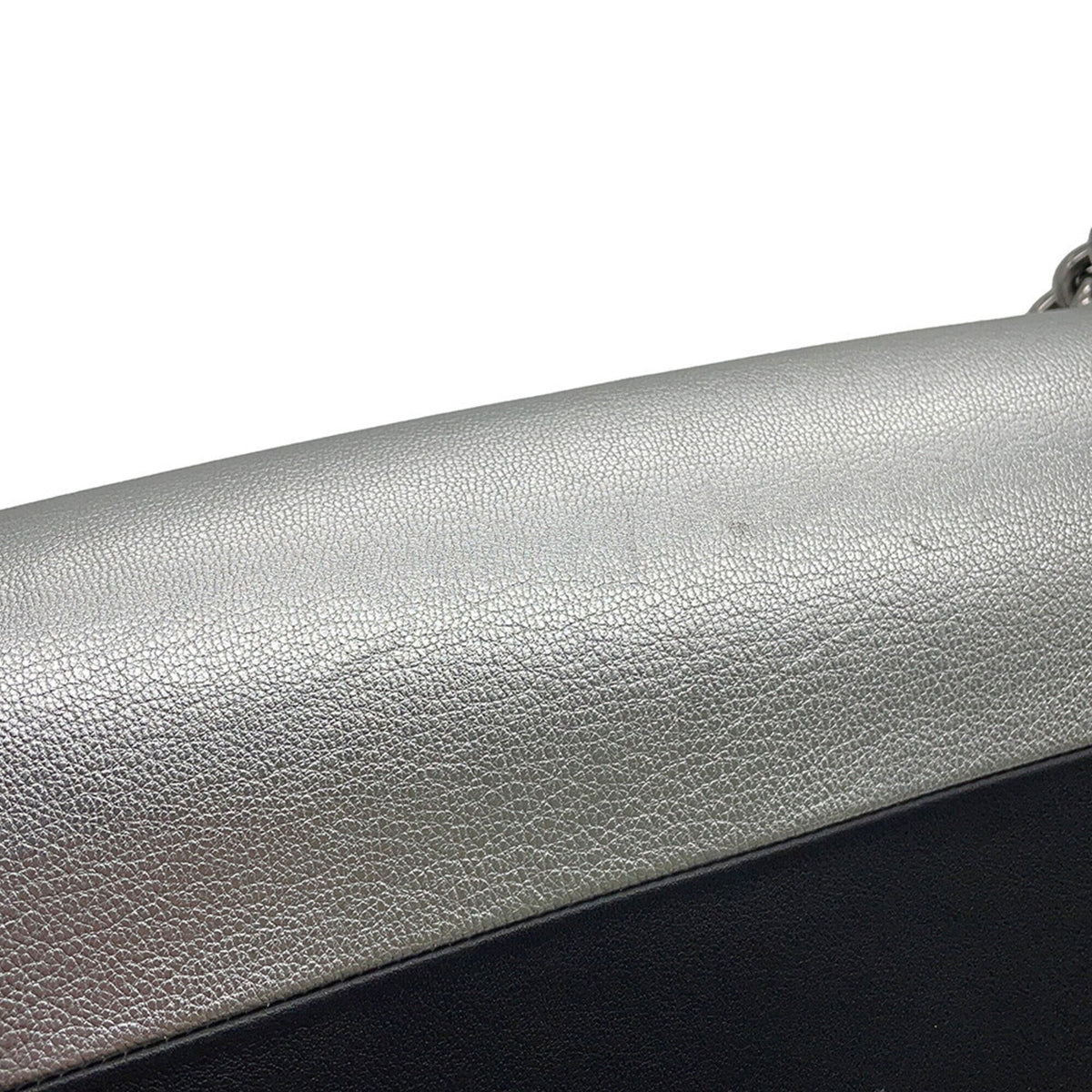 Chanel Boy Chanel Black Silver Leather Handbag Shoulder Bag (Pre-Owned)