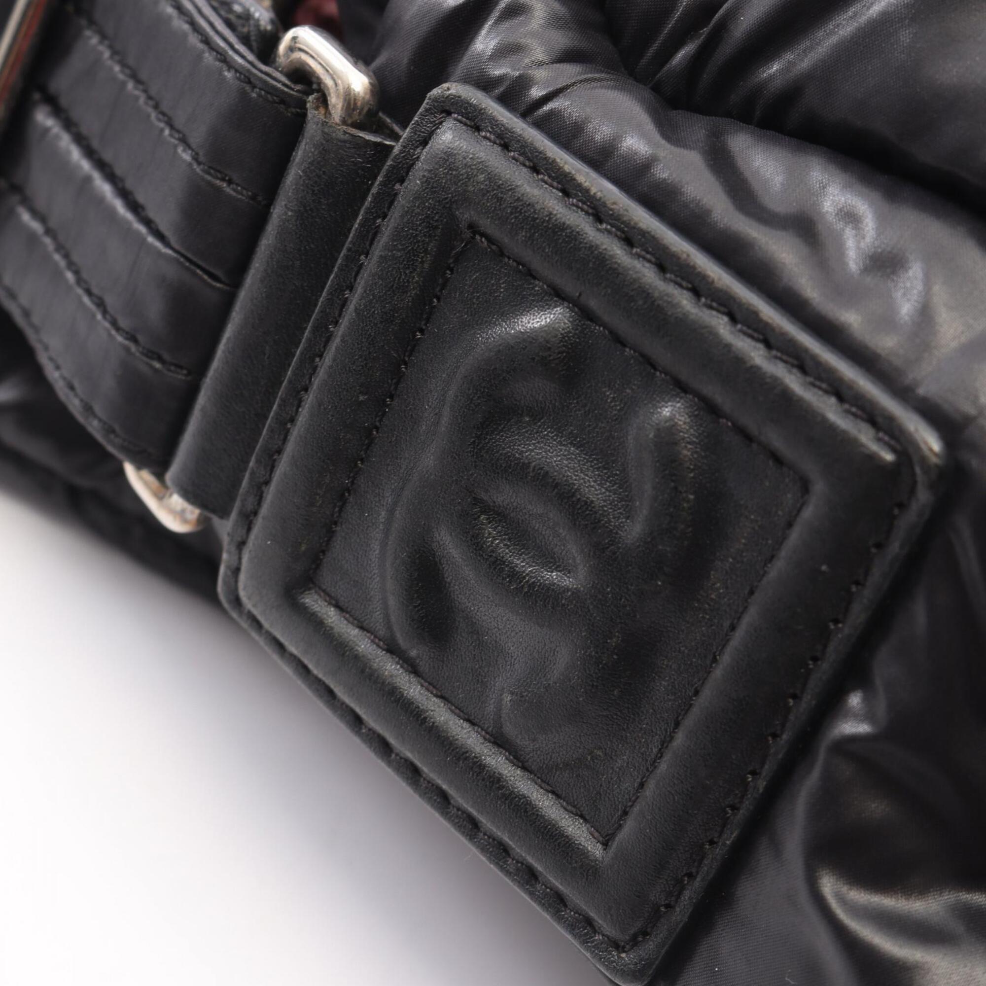 Chanel Coco Cocoon Black Nylon Leather Handbag Shoulder Bag (Pre-Owned)