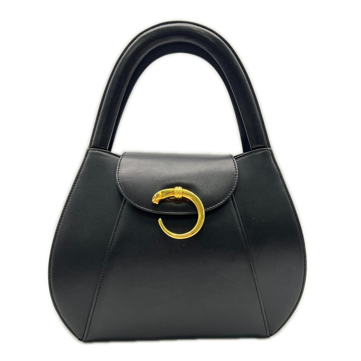 Cartier Panthère Black Leather Handbag (Pre-Owned)
