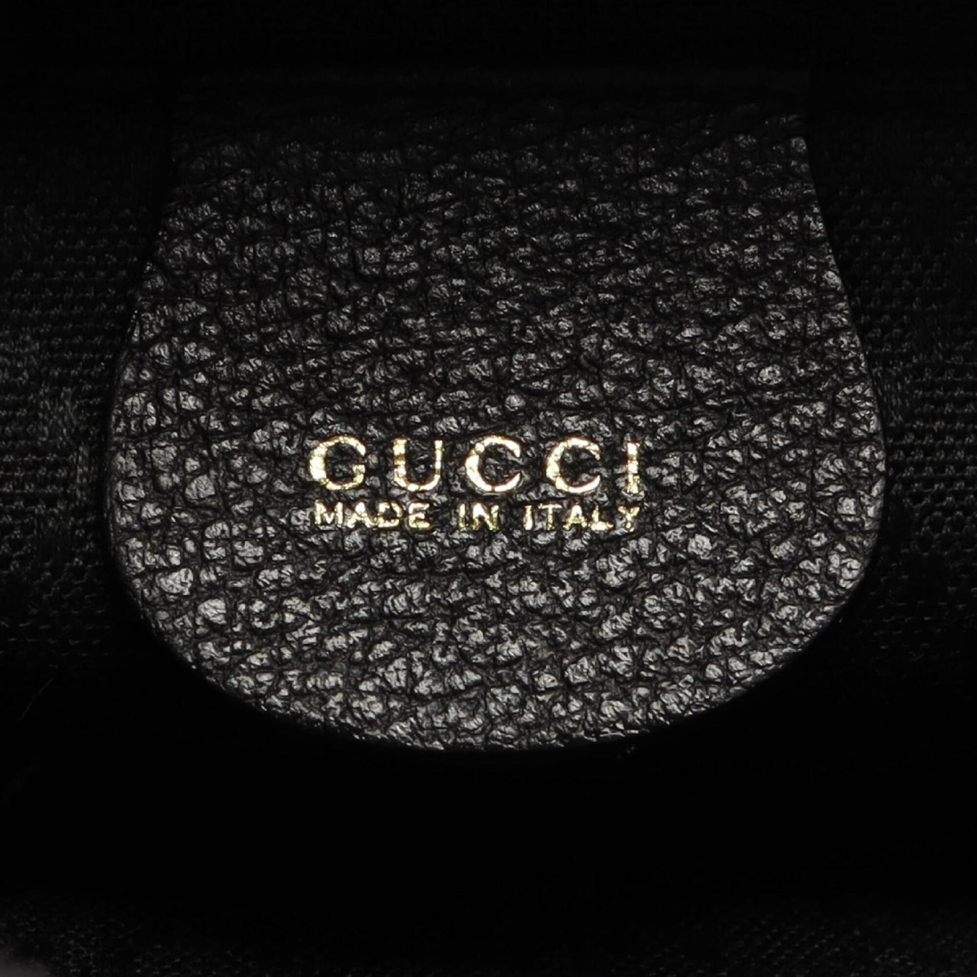 Gucci Black Leather Suede Handbag (Pre-Owned)