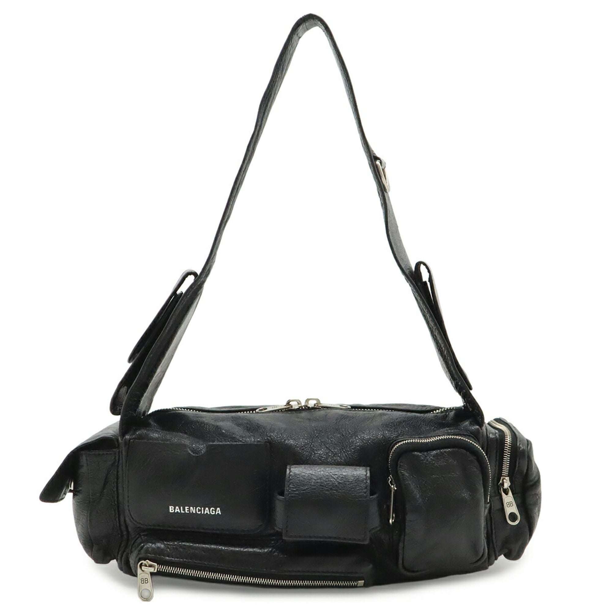 Balenciaga Black Leather Shoulder Bag (Pre-Owned)