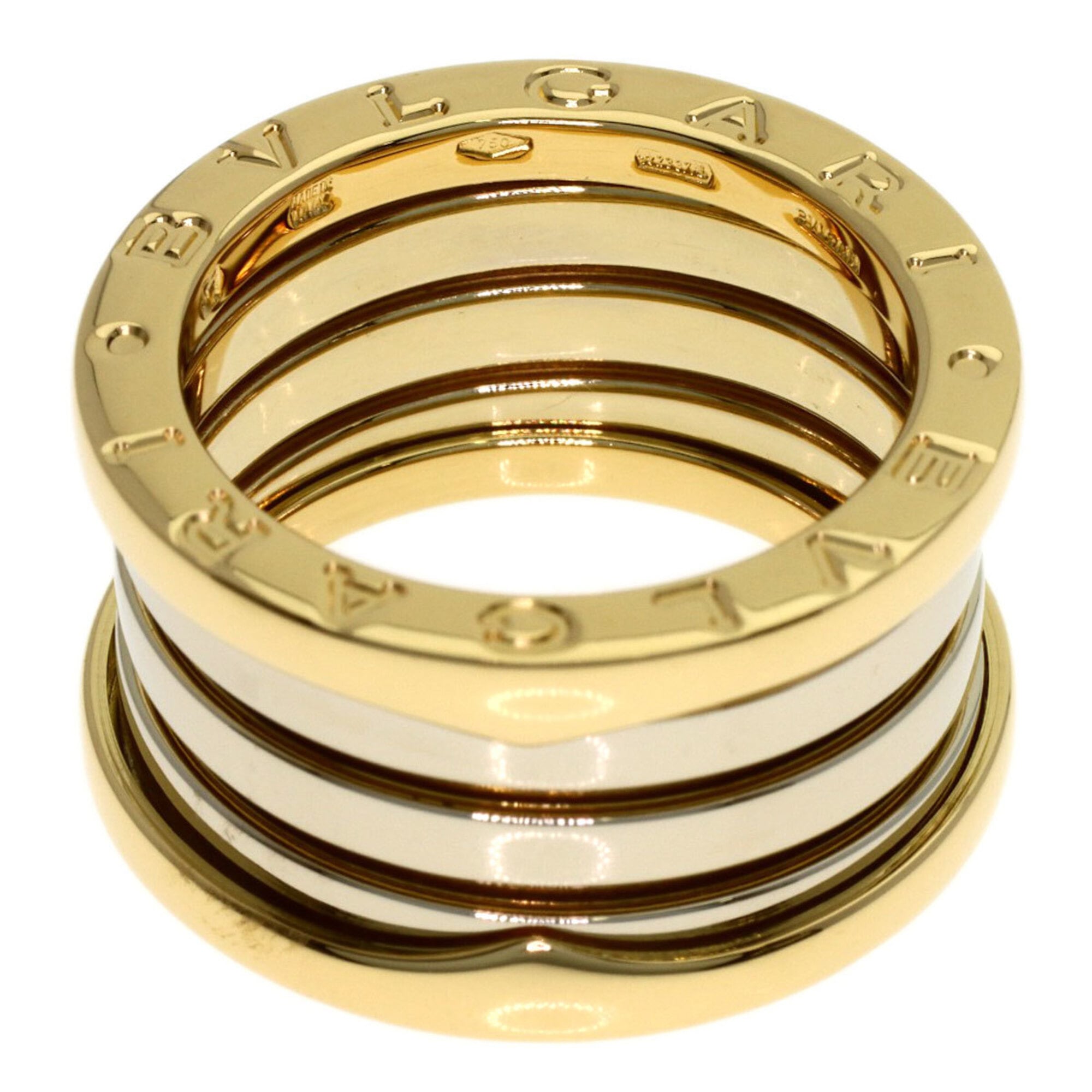 Bvlgari Yellow Gold (18K) White Gold (18K) Band Ring (Pre-Owned)