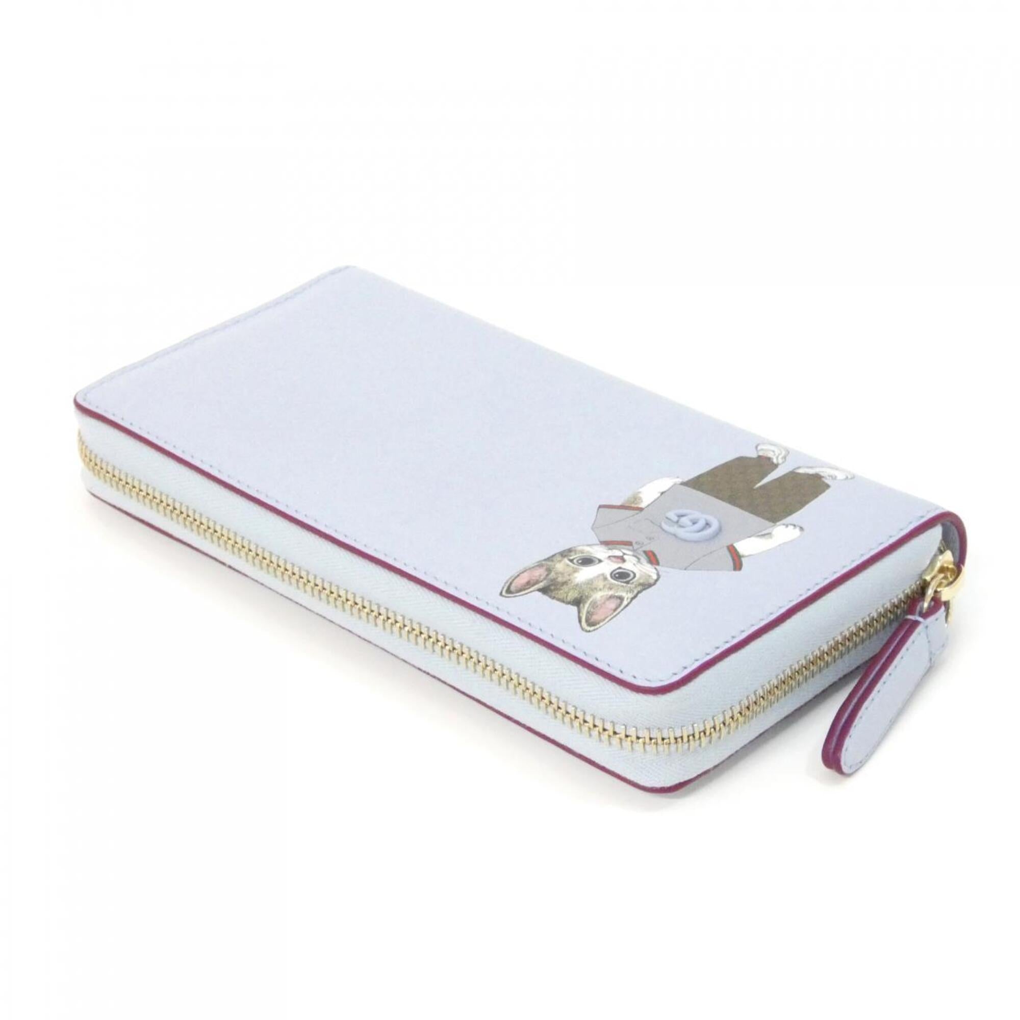 Gucci Light Blue Leather Long Wallet (Bi-Fold) (Pre-Owned)