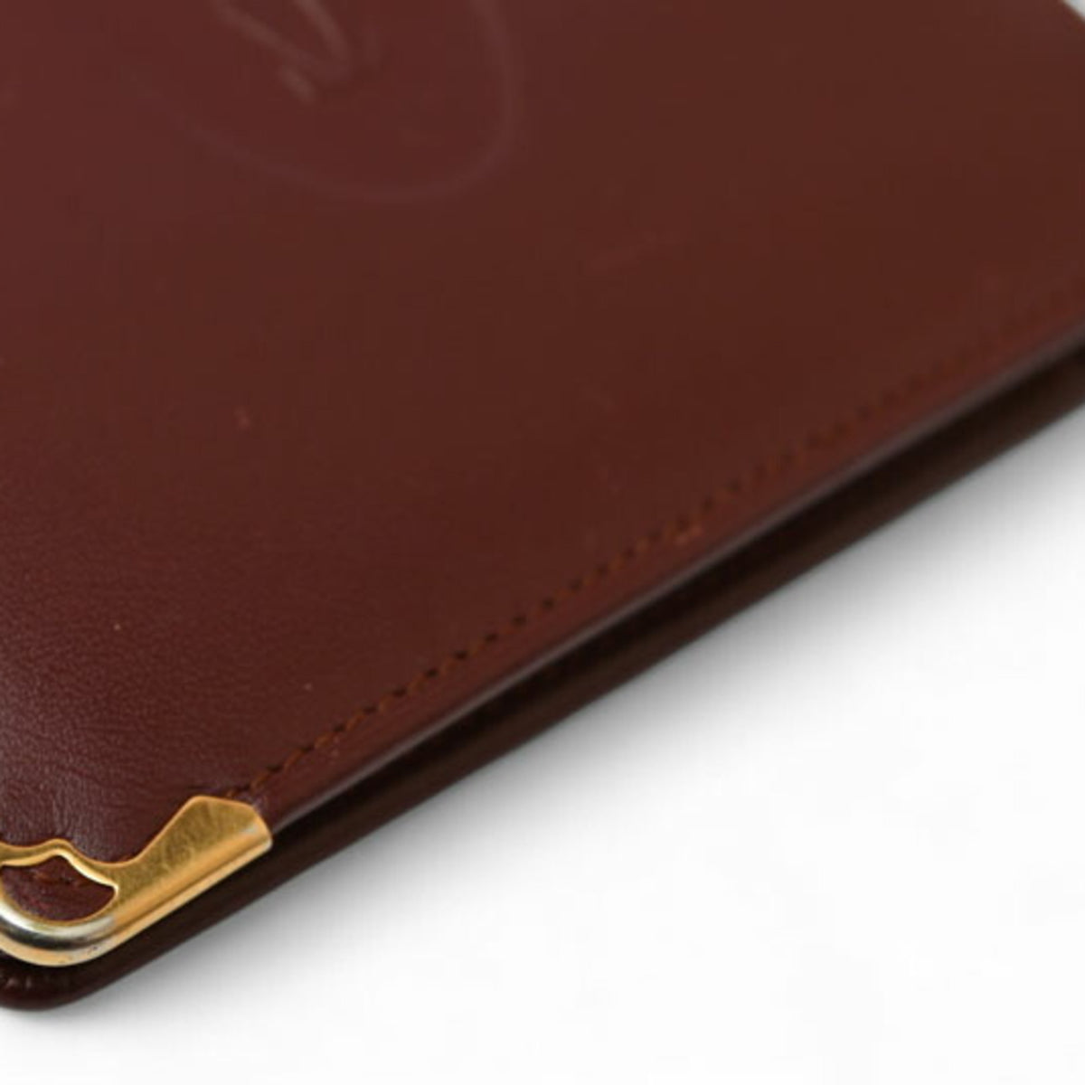 Cartier Bordeaux Leather Wallet (Bi-Fold) (Pre-Owned)