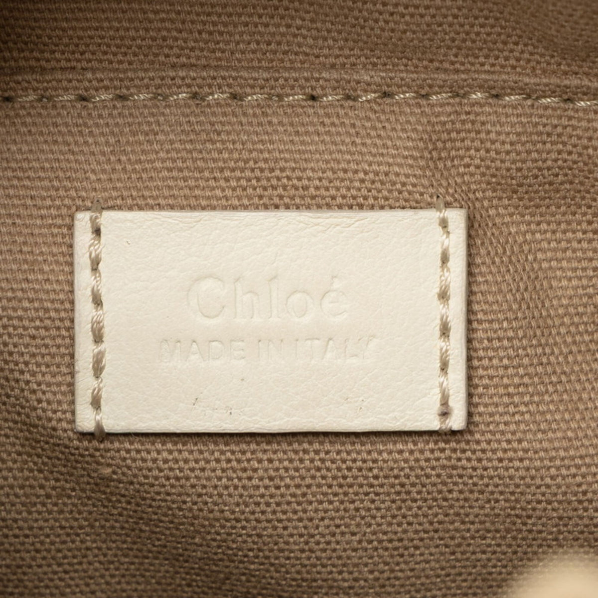Chloé Beige Gray White Leather Handbag Shoulder Bag (Pre-Owned)