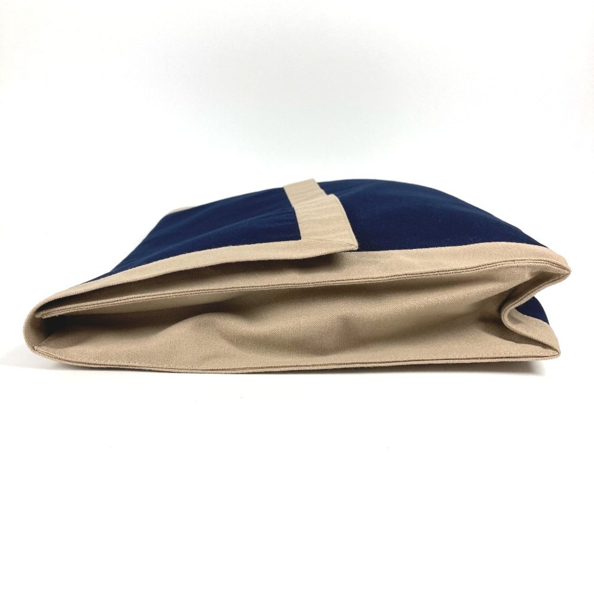 Hermes Navy Cotton Clutch Bag Pouch (Pre-Owned)