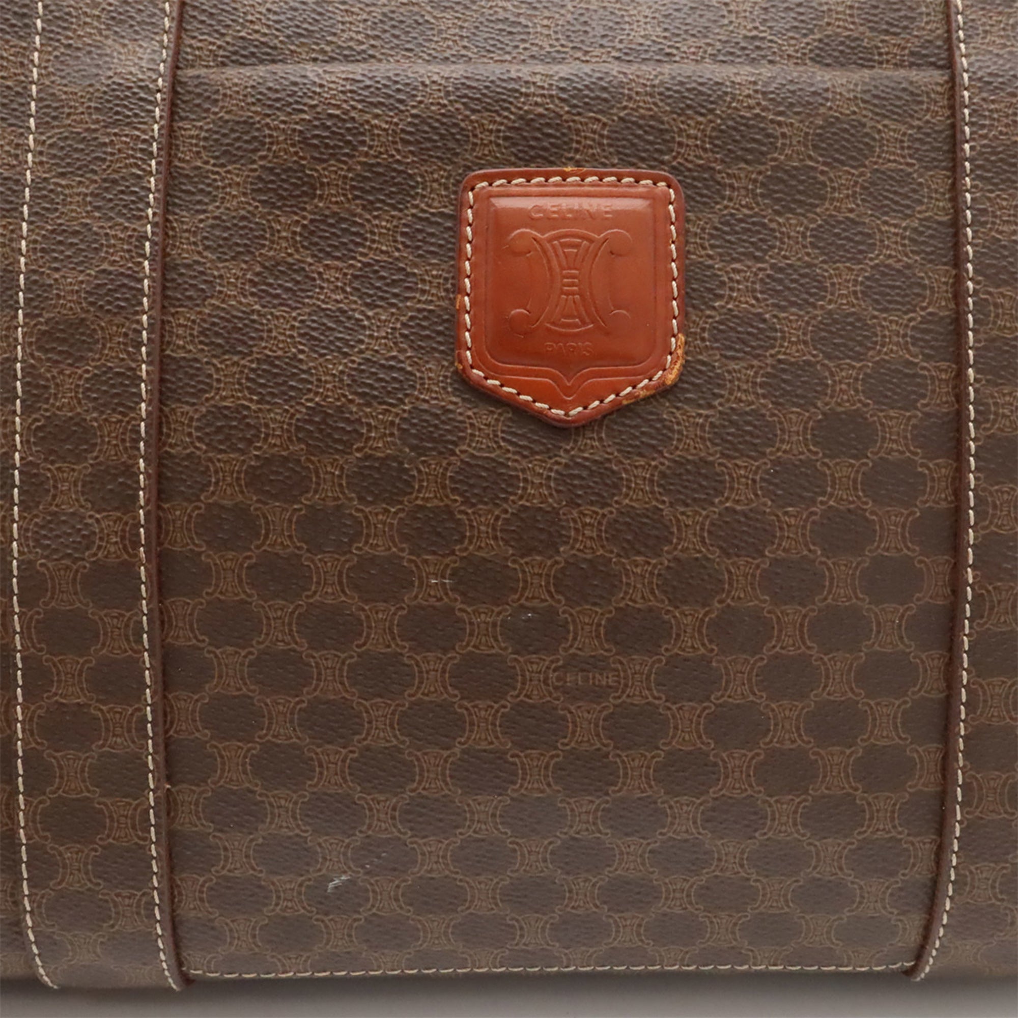 Celine Dark Brown Canvas Shoulder Bag Tote Bag (Pre-Owned)