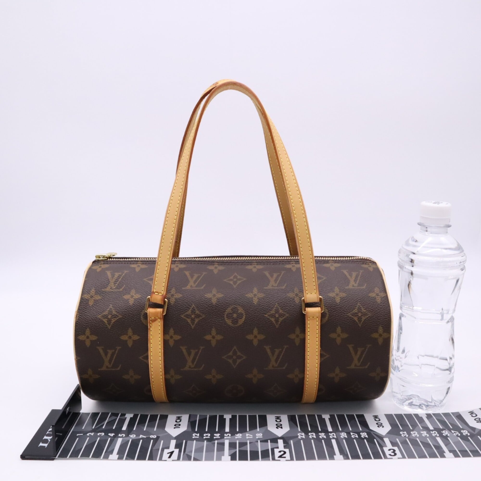 Louis Vuitton Monogram Beige Brown Coated Canvas Leather Handbag (Pre-Owned)