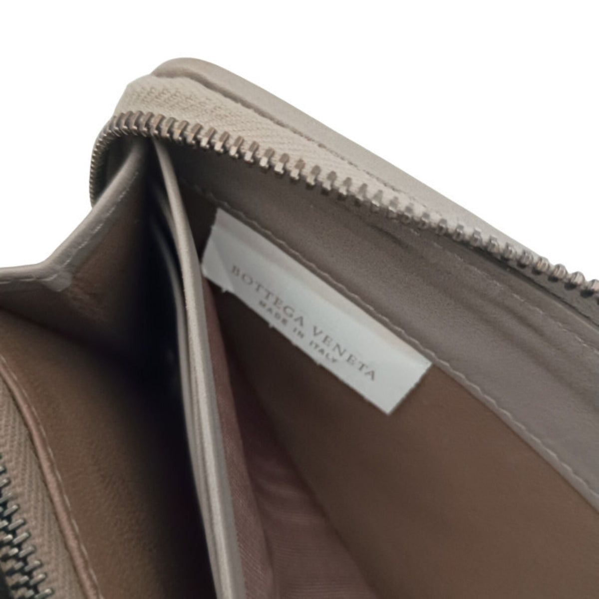 Bottega Veneta Gray Leather Long Wallet (Bi-Fold) (Pre-Owned)