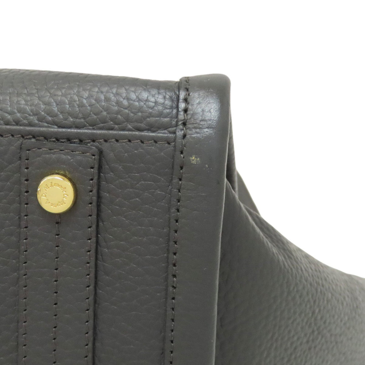 A.D.M.J Gray Leather Handbag (Pre-Owned)