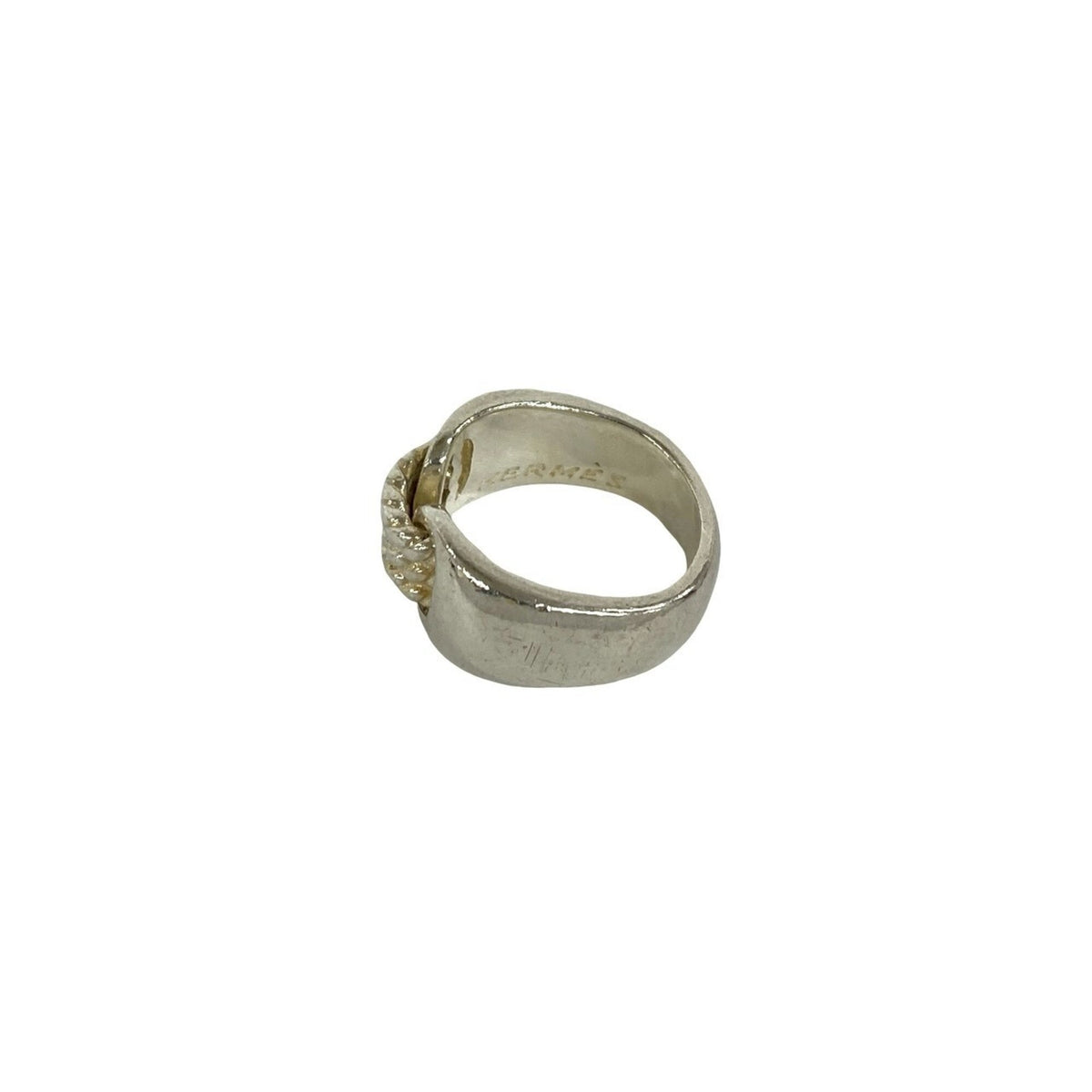 Hermes Silver Silver 925 Band Ring (Pre-Owned)