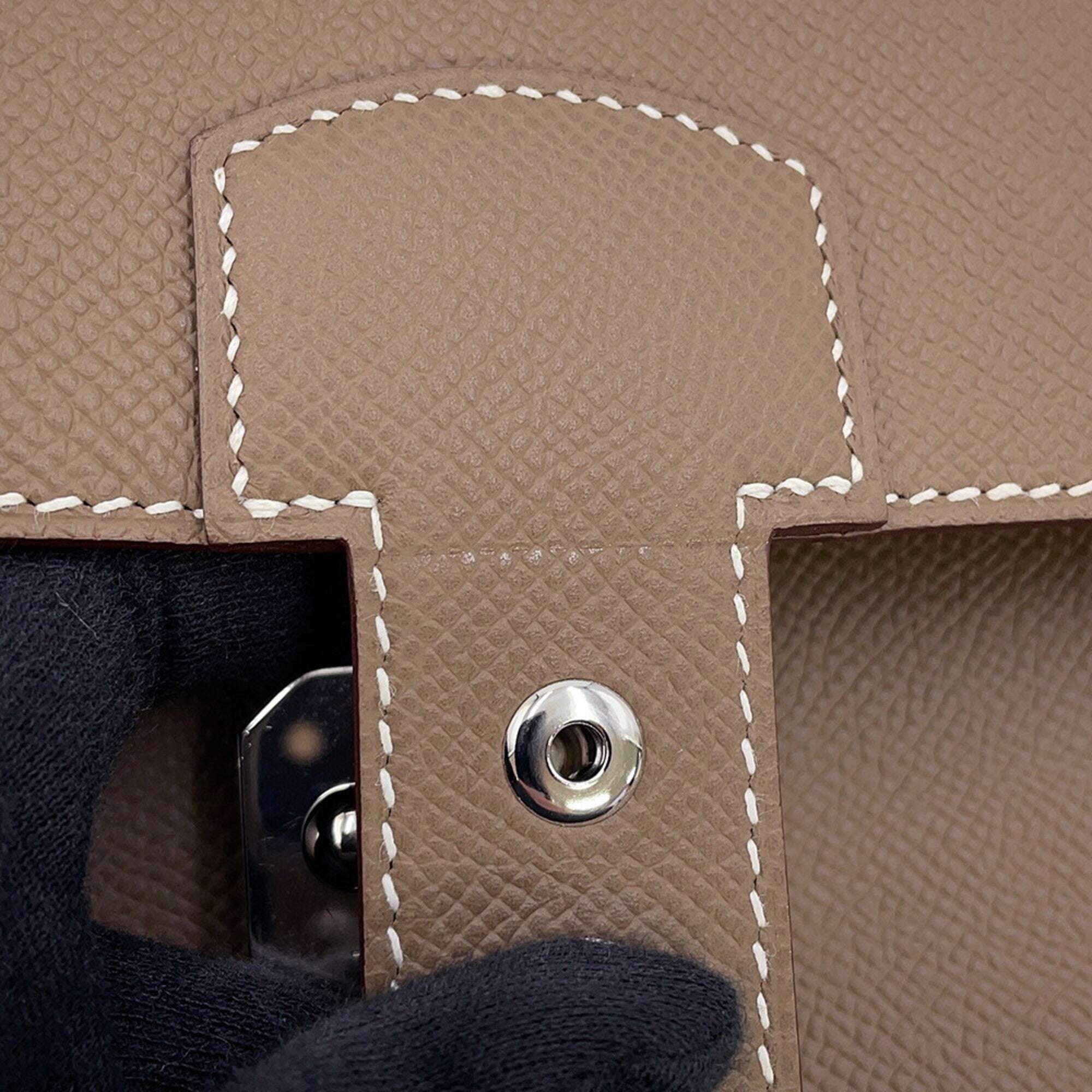 Hermes Etoupe Gray Epsom Leather Clutch Bag (Pre-Owned)
