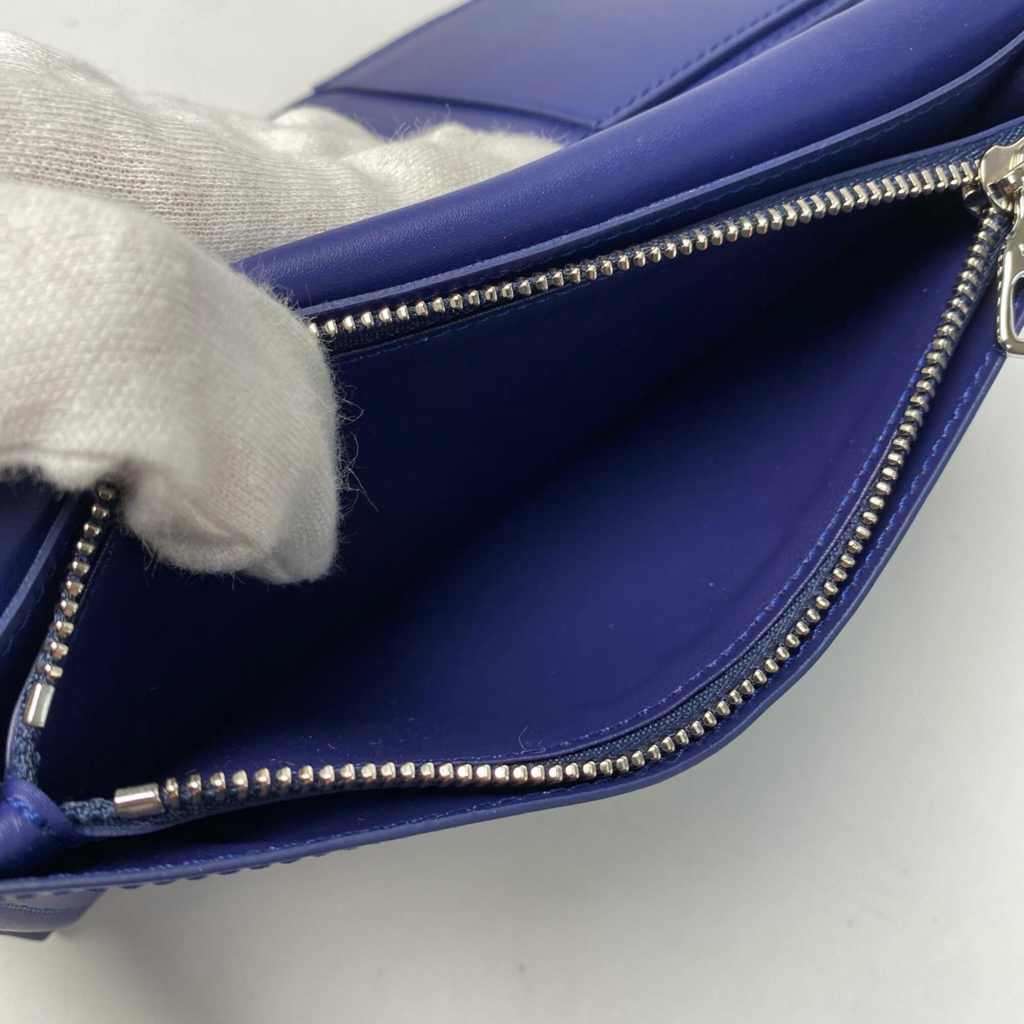 Louis Vuitton Blue Leather Long Wallet (Bi-Fold) (Pre-Owned)