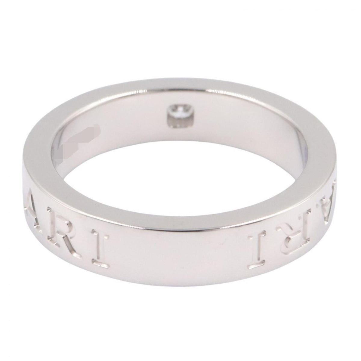 Bvlgari Silver Clear White Gold (18K) Band Ring (Pre-Owned)