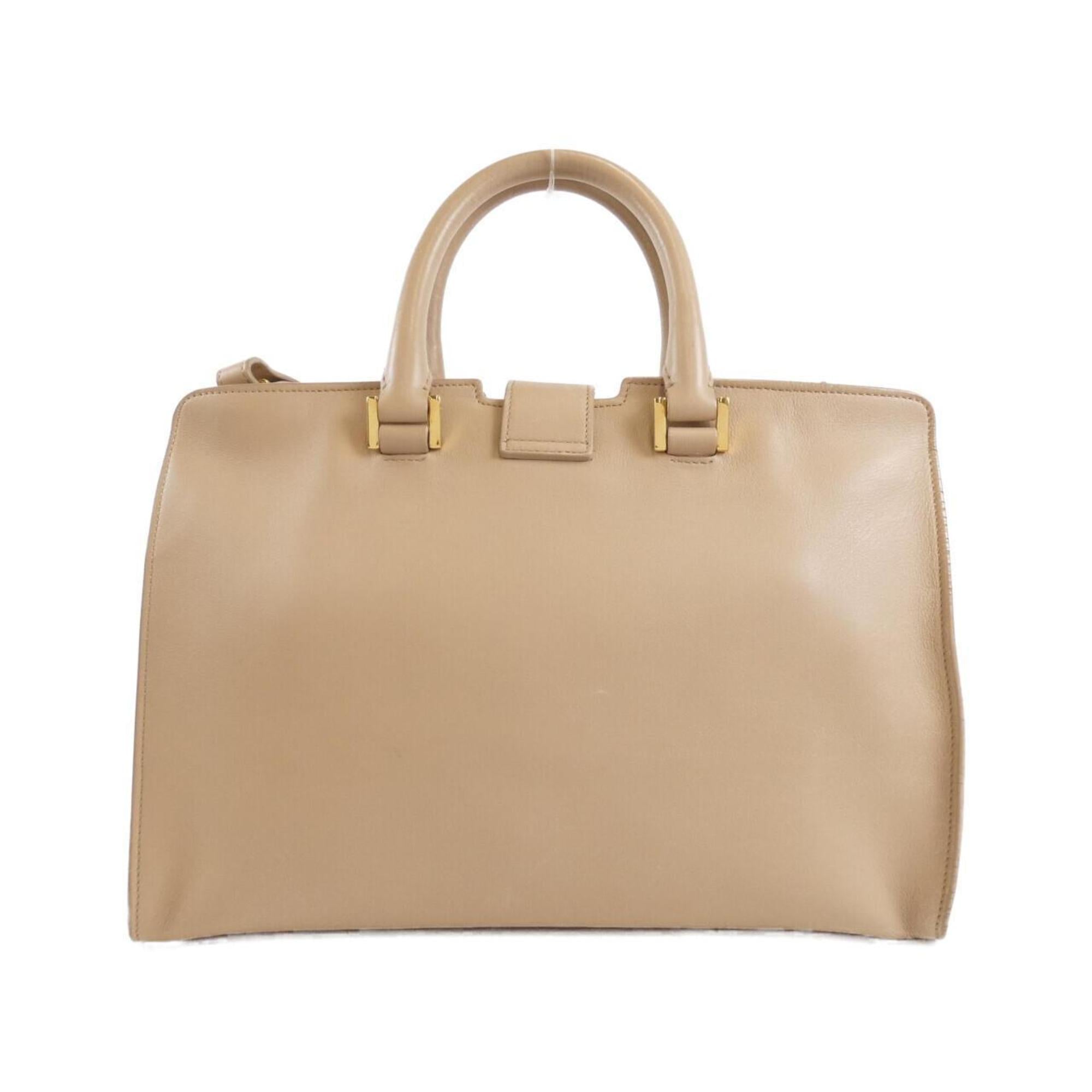 Saint Laurent Dark Beige Leather Handbag (Pre-Owned)