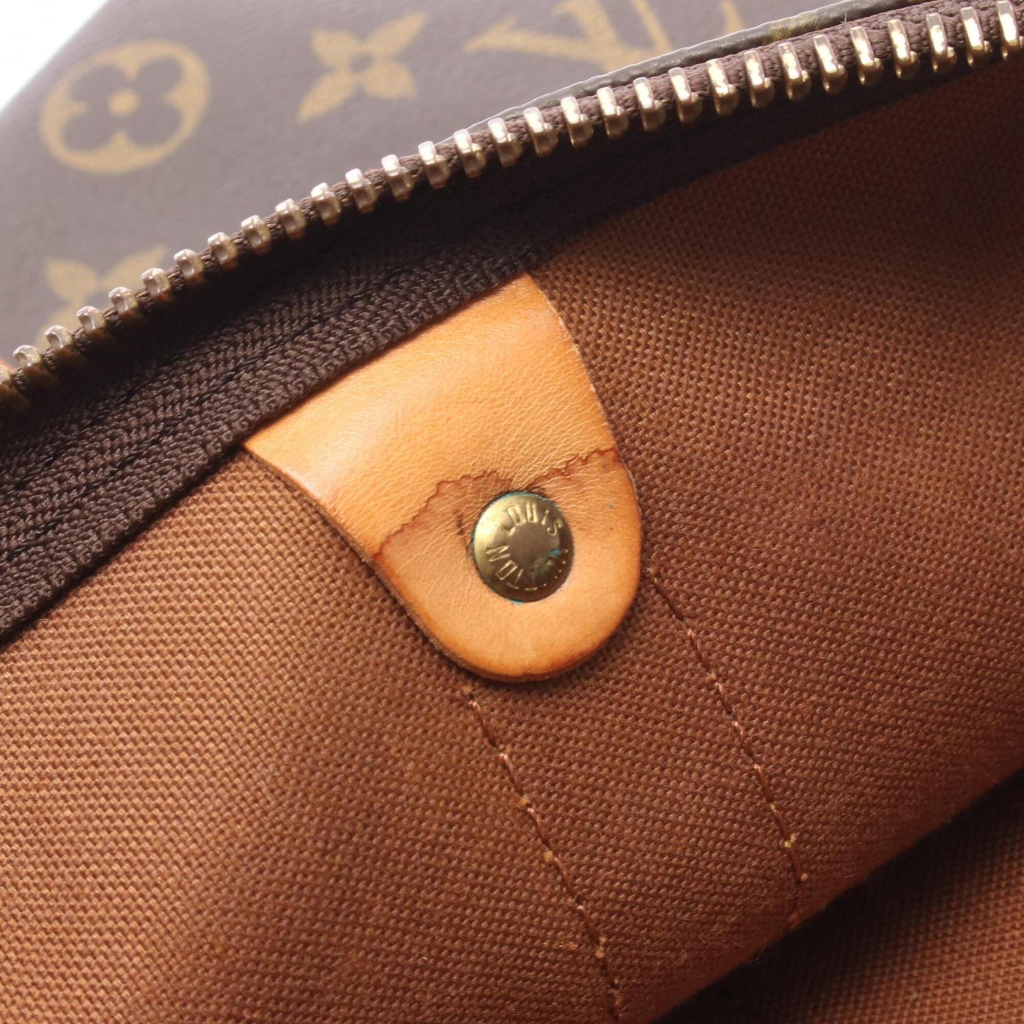 Louis Vuitton Brown Coated Canvas Leather Boston Bag Handbag (Pre-Owned)