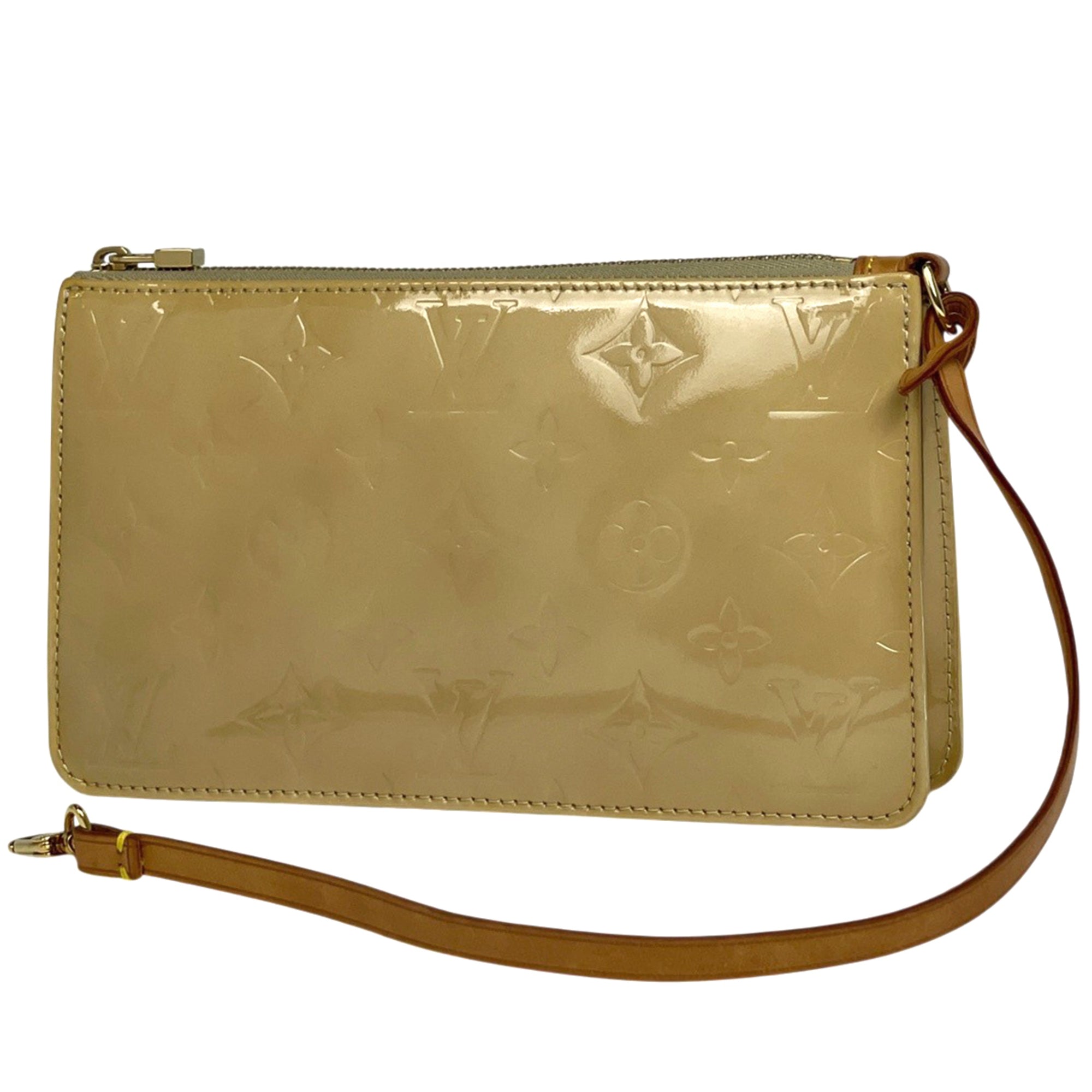 Louis Vuitton Beige Monogram Vernis Handbag Pouch (Pre-Owned)