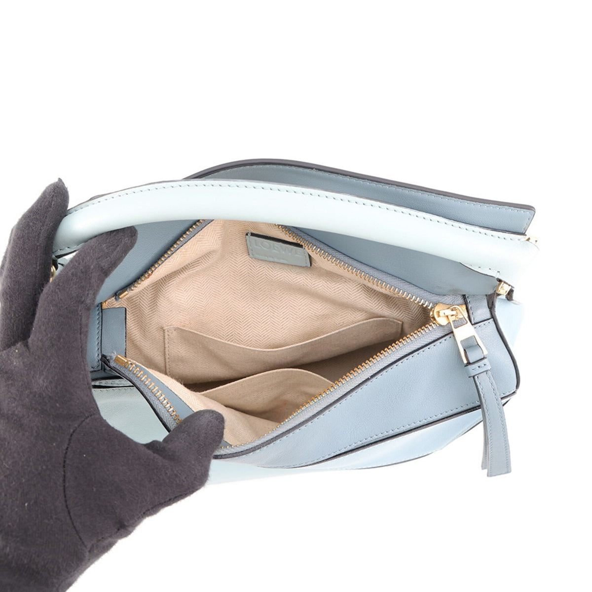 Loewe Light Blue Multi-Color Leather Handbag Shoulder Bag (Pre-Owned)