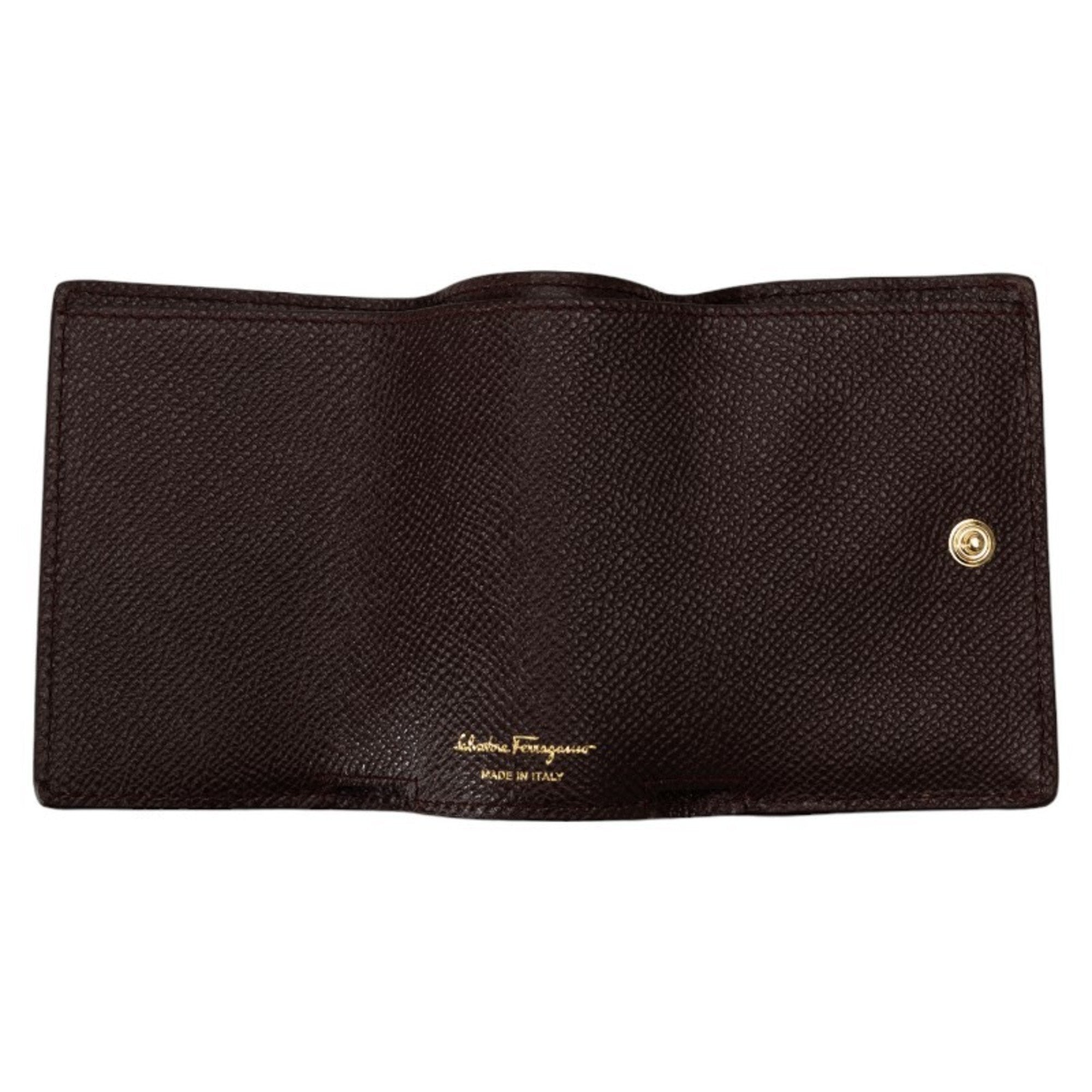 Salvatore Ferragamo Brown Leather Wallet (Tri-Fold) (Pre-Owned)
