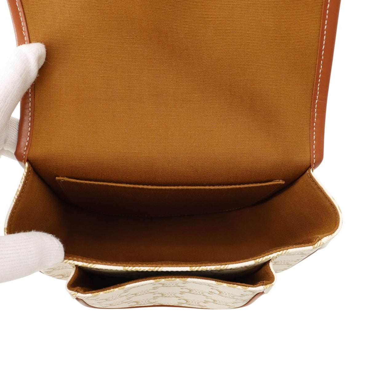 Celine Brown White Pvc Leather Shoulder Bag (Pre-Owned)