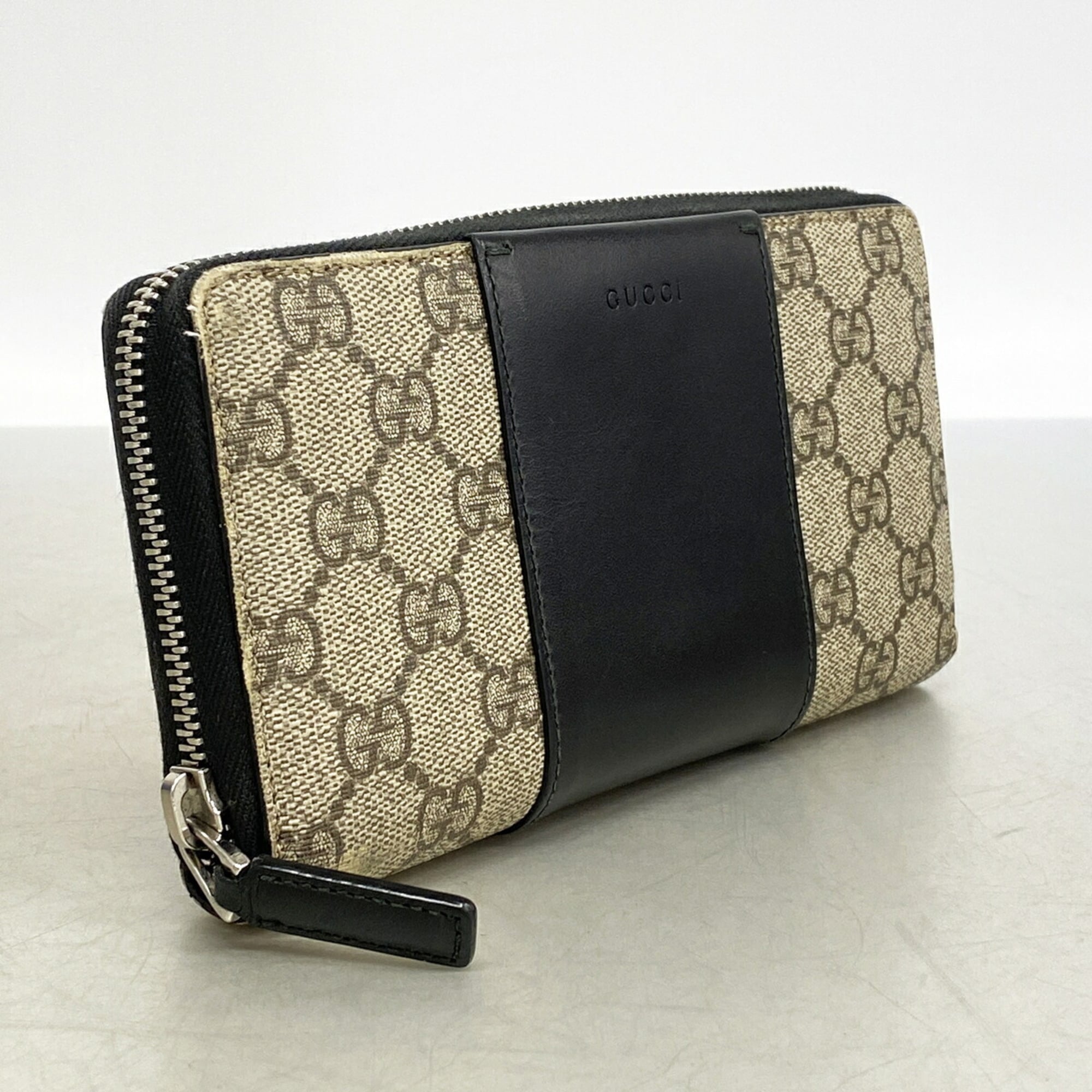 Gucci Black Brown Pvc Long Wallet (Bi-Fold) (Pre-Owned)